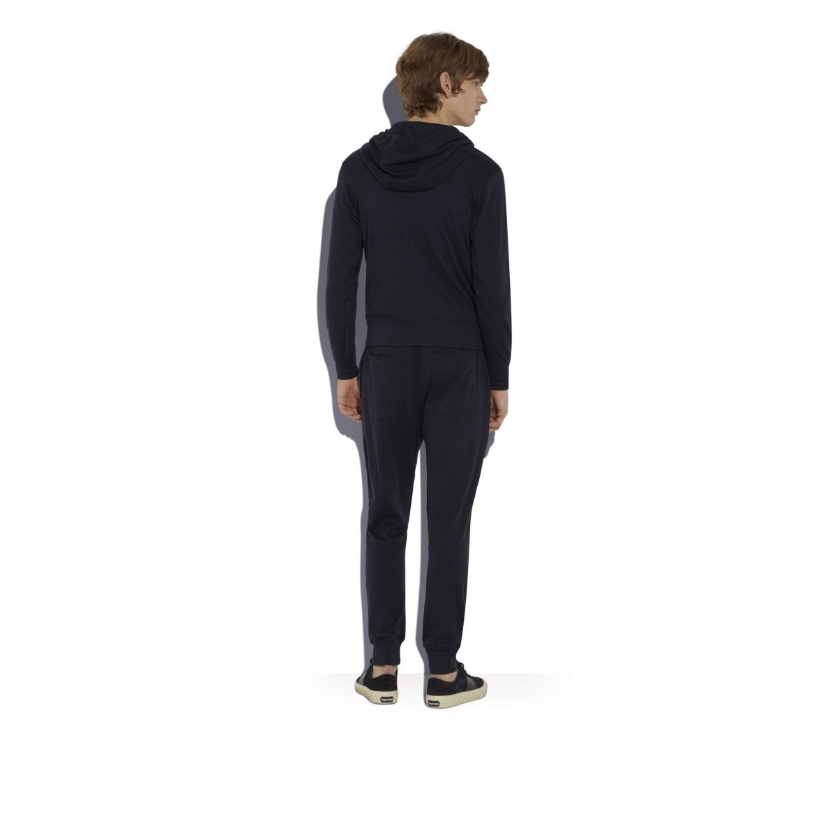 Tom Ford Interlock Cashmere Hoodie Stickat Herr Marinblå | 543SUNLFT