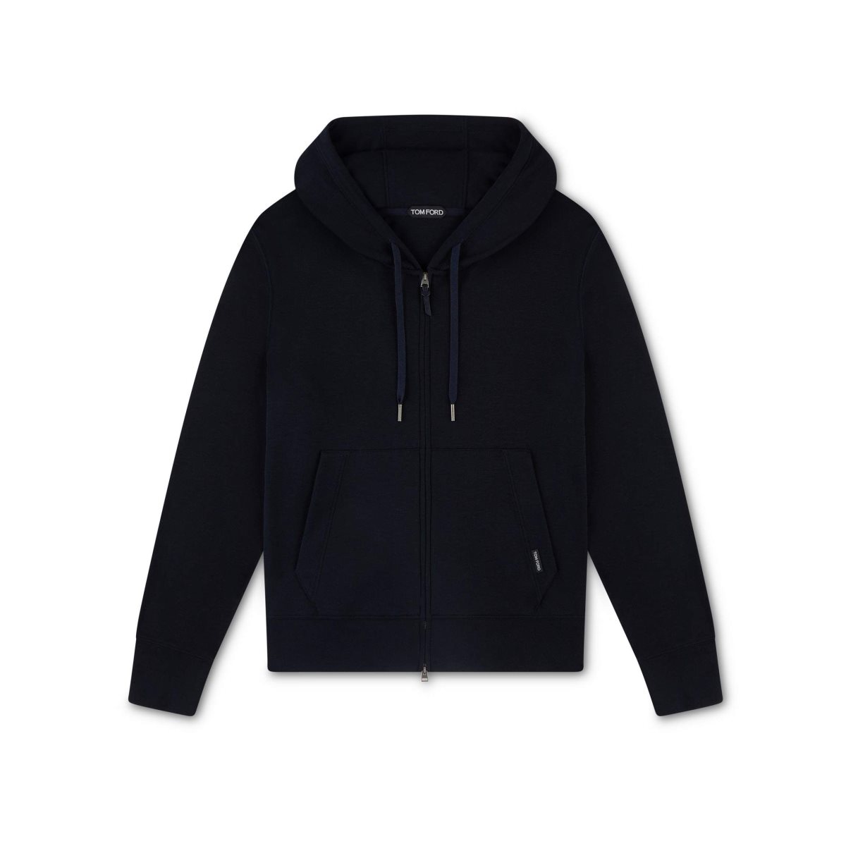 Tom Ford Interlock Cashmere Hoodie Stickat Herr Marinblå | 697TLFDSR