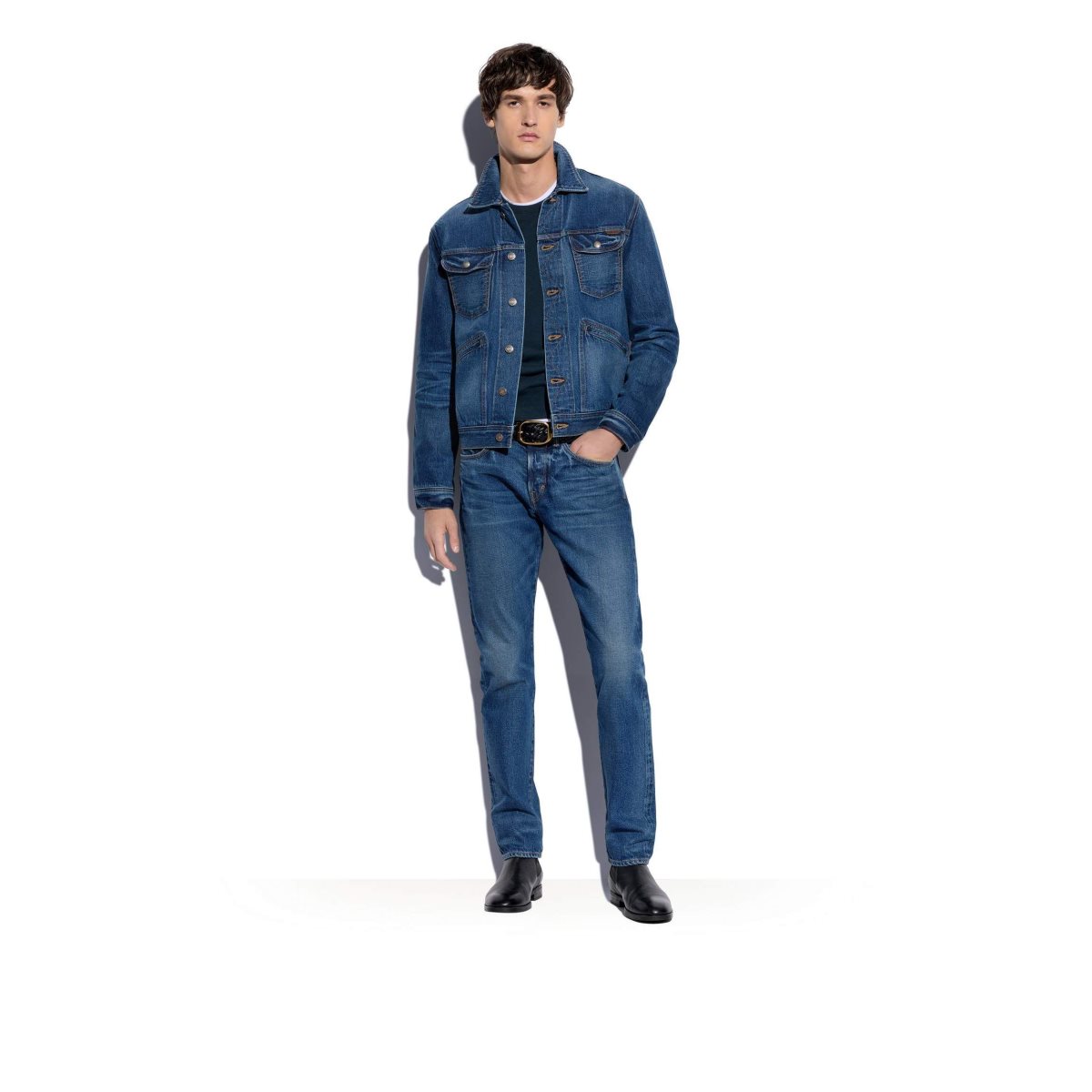 Tom Ford Japanese Selvedge Denim Jacket Ytterkläder Herr Indigo | 706CIVHLN