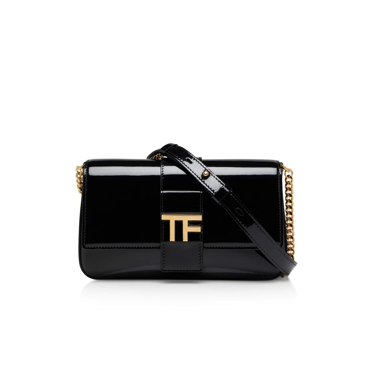 Tom Ford Lack Läder Tf Chain Crossbody Väska Dam Svarta | 975VDXFJT