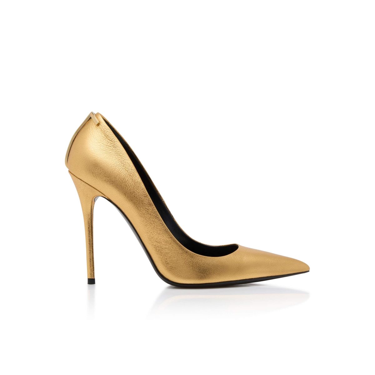 Tom Ford Laminated Nappa Iconic T Pumps Dam Guld | 081KPUZXY