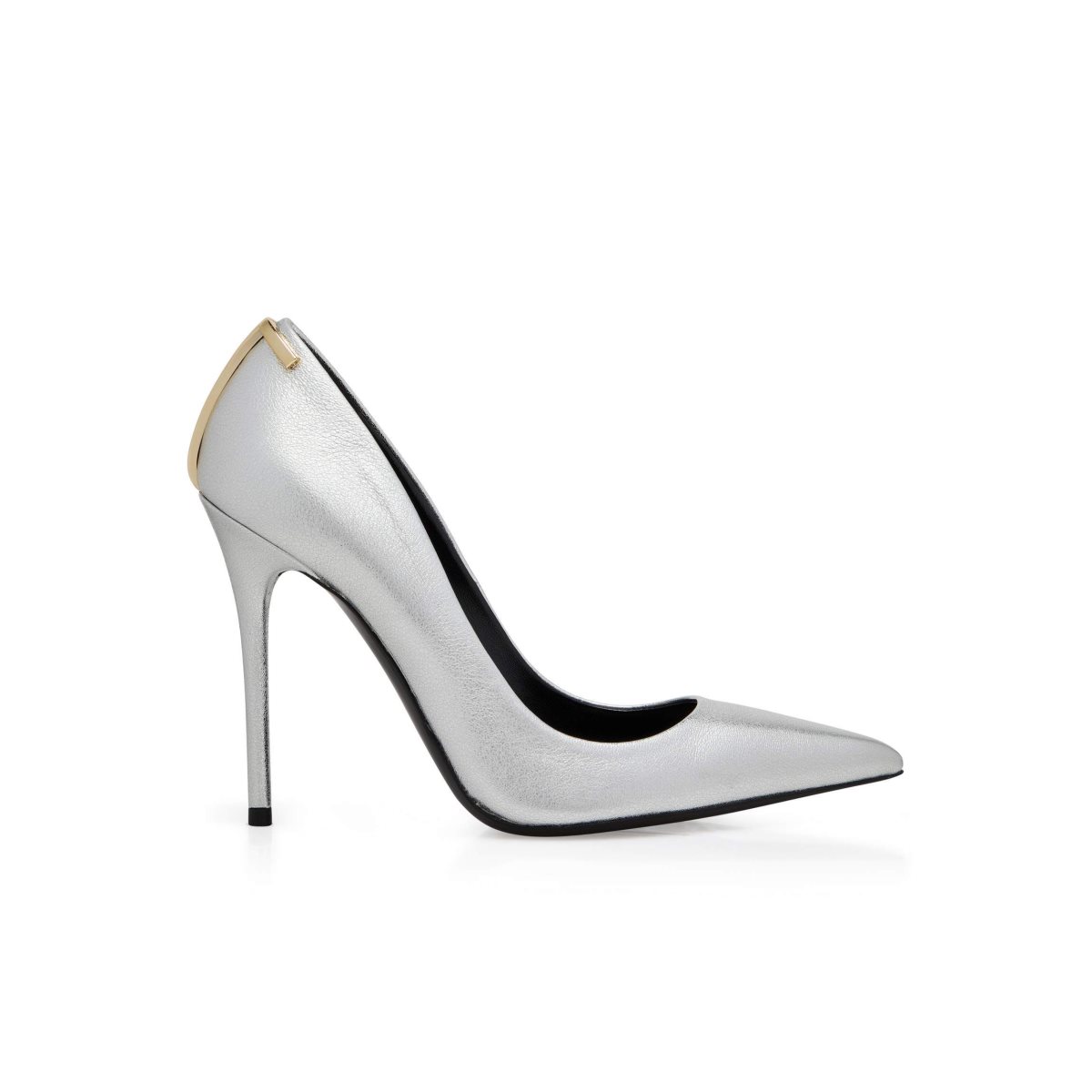 Tom Ford Laminated Nappa Iconic T Pumps Dam Silver | 165LKRVSA