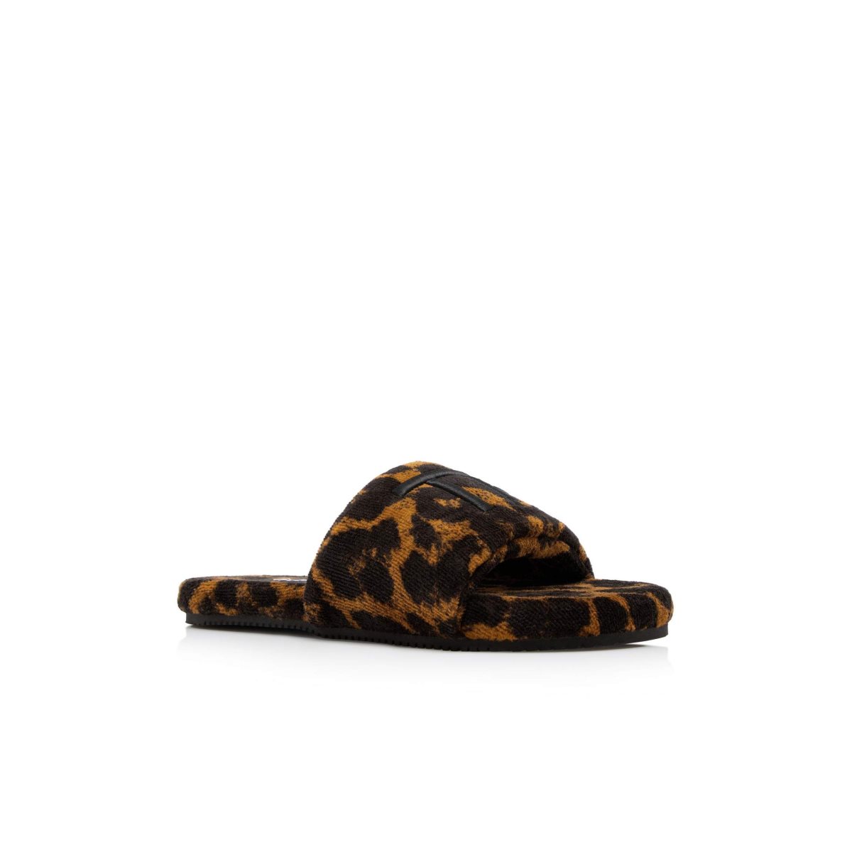 Tom Ford Leopard Towelling Harrison Slides Sandaler Dam Svarta | 015ZKRIAD