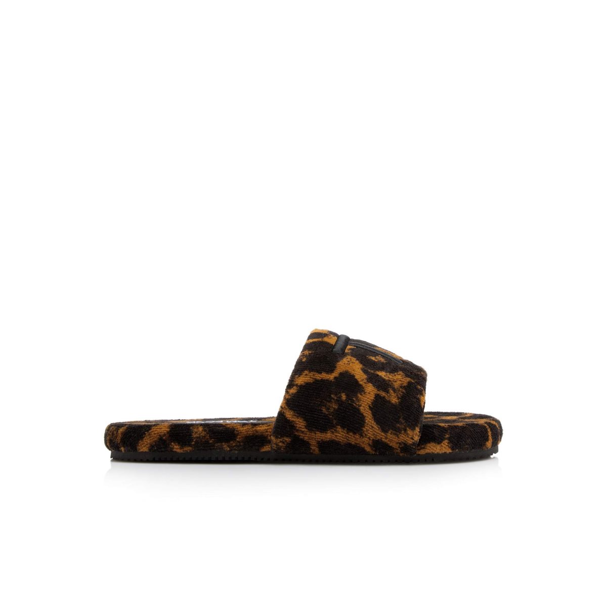 Tom Ford Leopard Towelling Harrison Slides Sandaler Dam Svarta | 015ZKRIAD