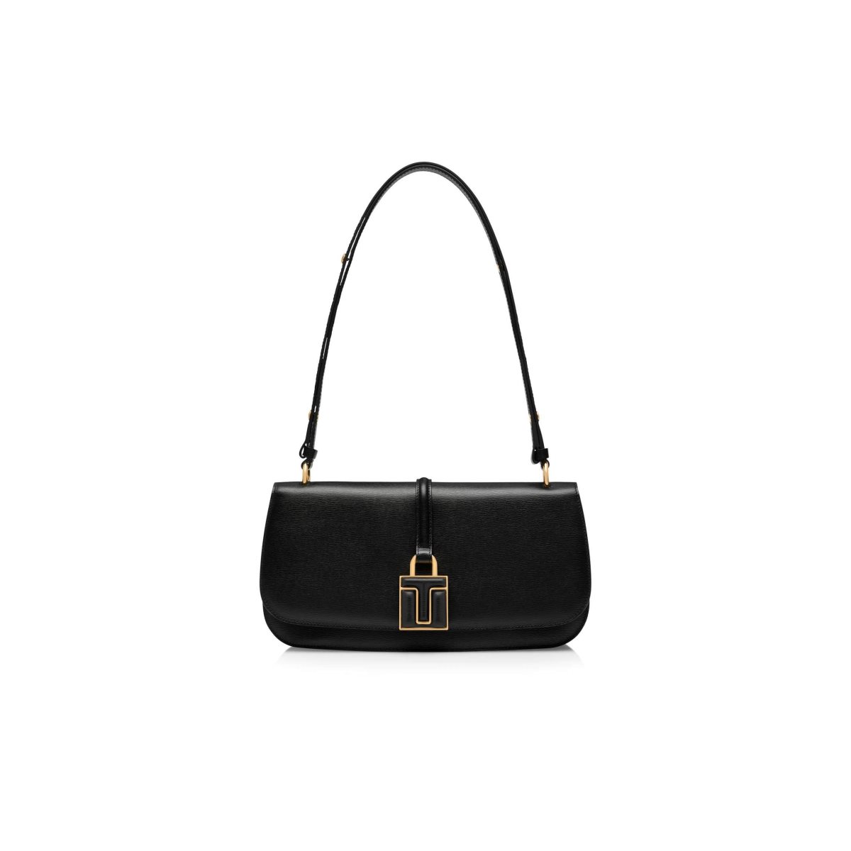 Tom Ford Läder 001 Lock Flap Axelväska Dam Svarta | 908TFVNYZ