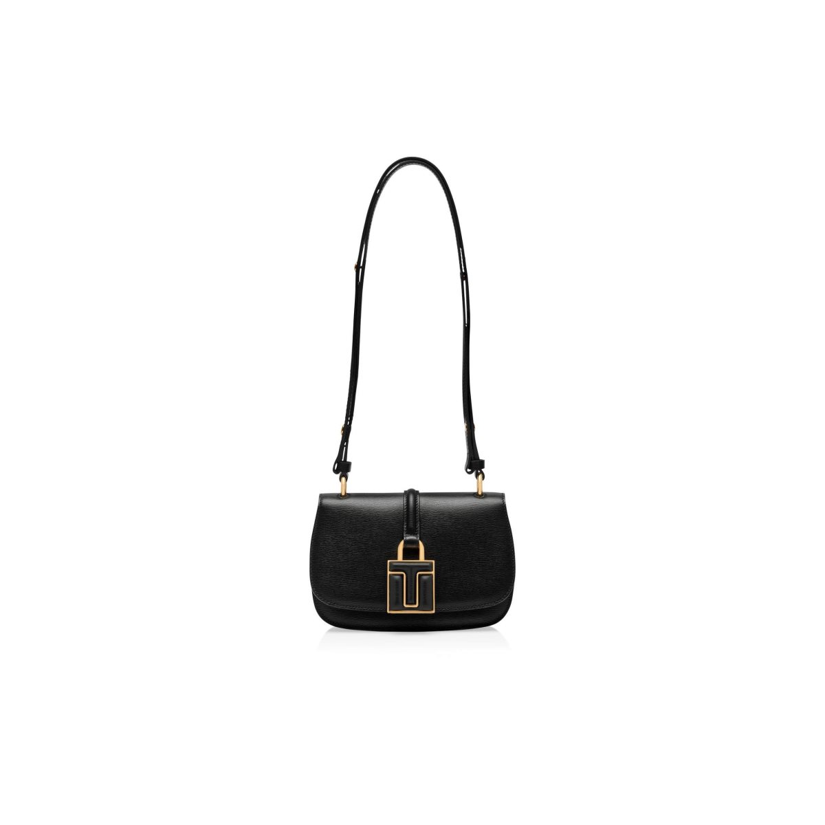 Tom Ford Läder 001 Lock Mini Flap Axelväska Dam Svarta | 126IDFAUW