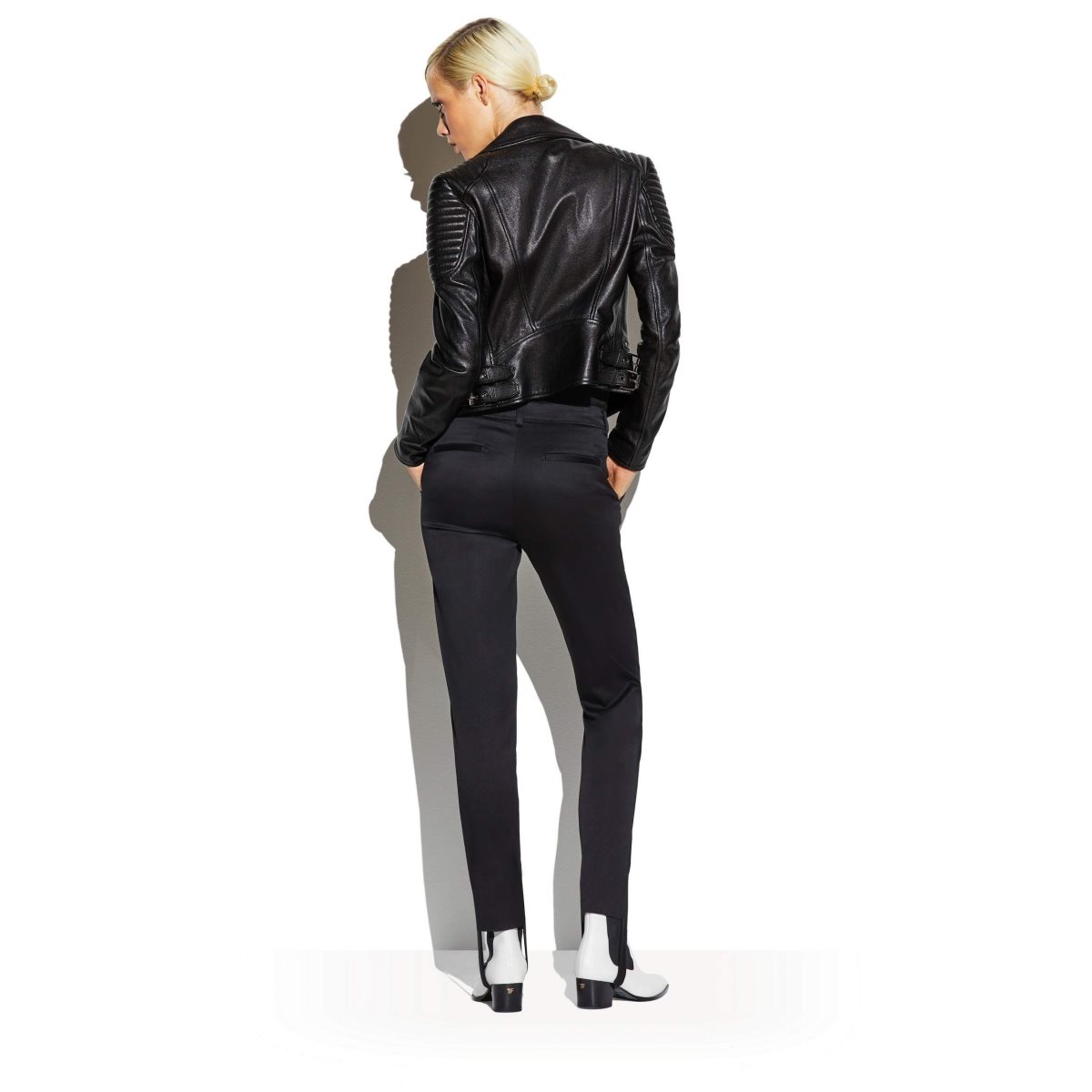 Tom Ford Läder Fitted Biker Jacket Ytterkläder Dam Svarta | 432XFKOSH