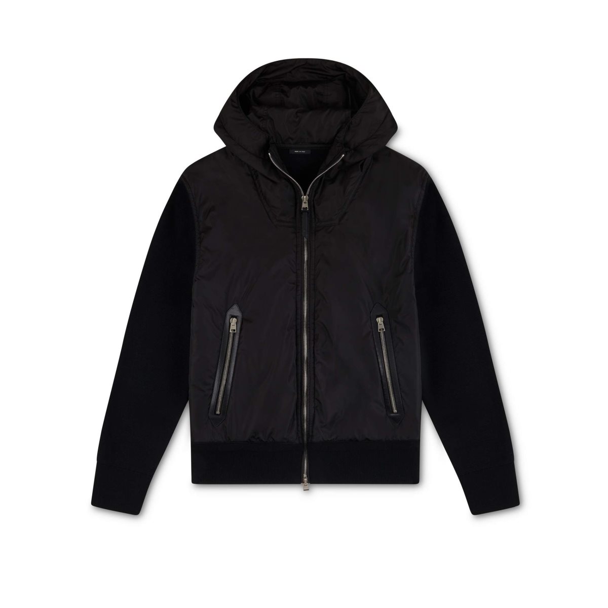 Tom Ford Merino And Nylon Hooded Zip Jacket Stickat Herr Svarta | 093PVNUCL