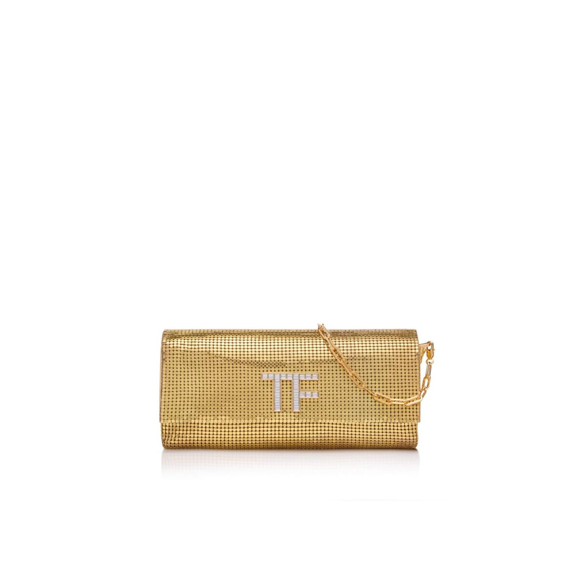 Tom Ford Metal Mesh Evening Tf Crystal Small On Clutch Väska Dam Guld | 179EXFPIG