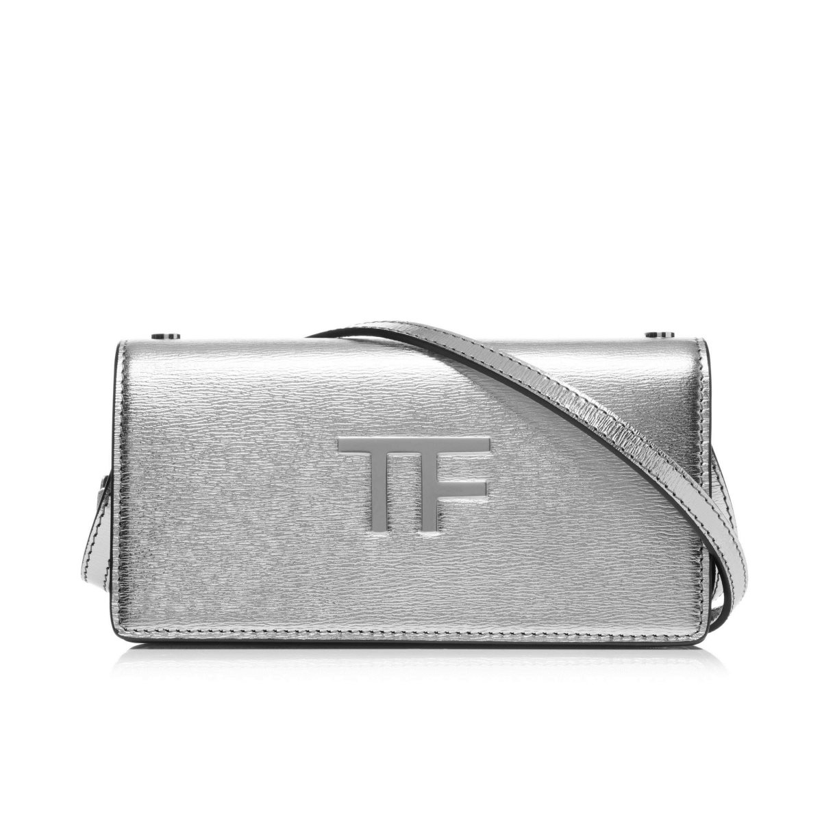 Tom Ford Metallic Palmellato Tf Clutch Väska Dam Silver | 945OTUZBP