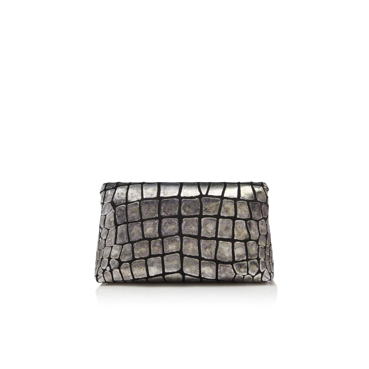 Tom Ford Metallic Printed Läder Label Clutch Väska Dam Silver Svarta | 472UYEFBD