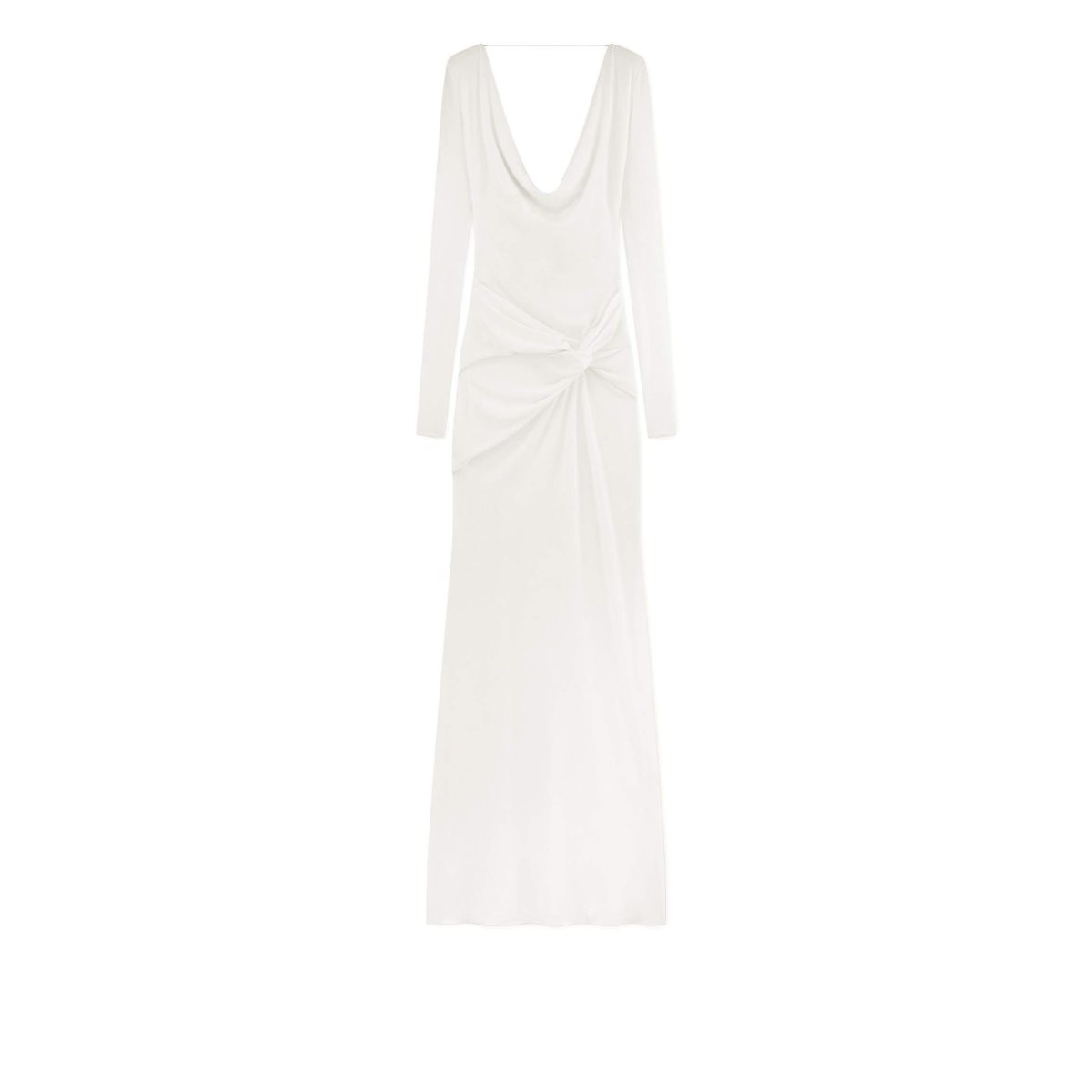 Tom Ford Microcosta Jersey Criss Cross Evening Klänning Dam Chalk | 069LNIOBP