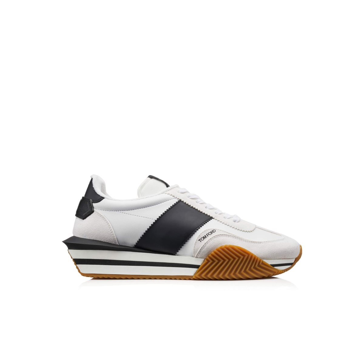 Tom Ford Mocka Eco-friendly Material James Sneakers Herr Vita Svarta Grädde | 450FZSJIM