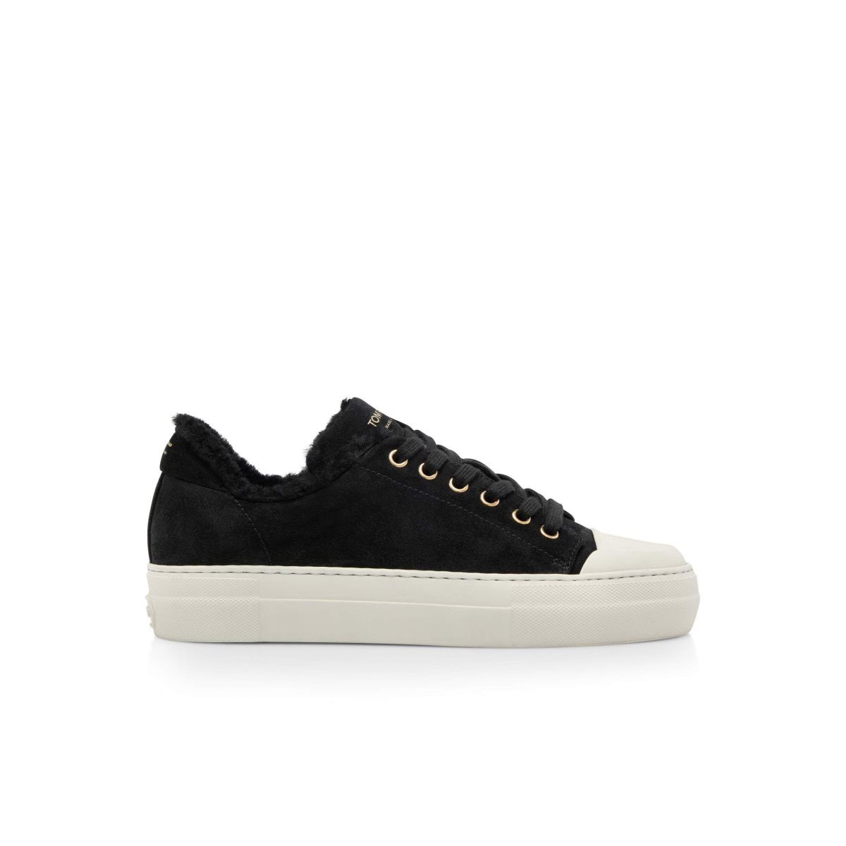 Tom Ford Mocka Läder And Shearling City Low Tops Sneakers Dam Svarta | 054PONRYG