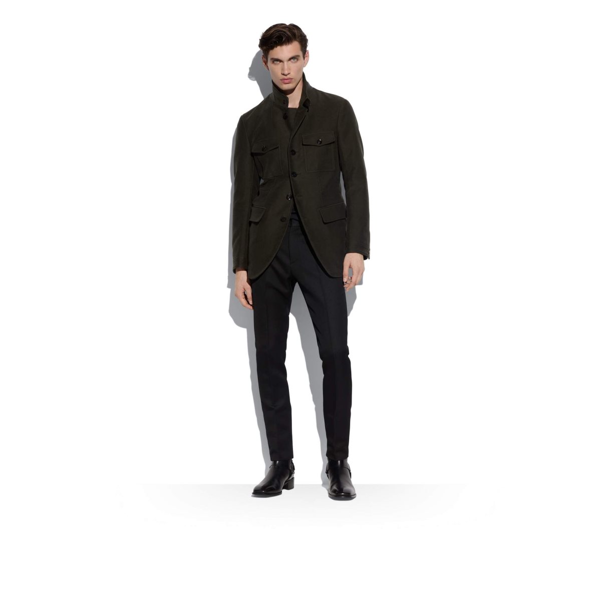 Tom Ford Moleskin Military Jacket Ytterkläder Herr Grå Gröna | 150KGDUZA