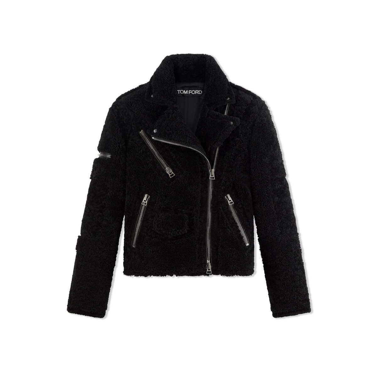 Tom Ford Nappa Shearling Biker Jacket Ytterkläder Dam Svarta | 362UIOLFS