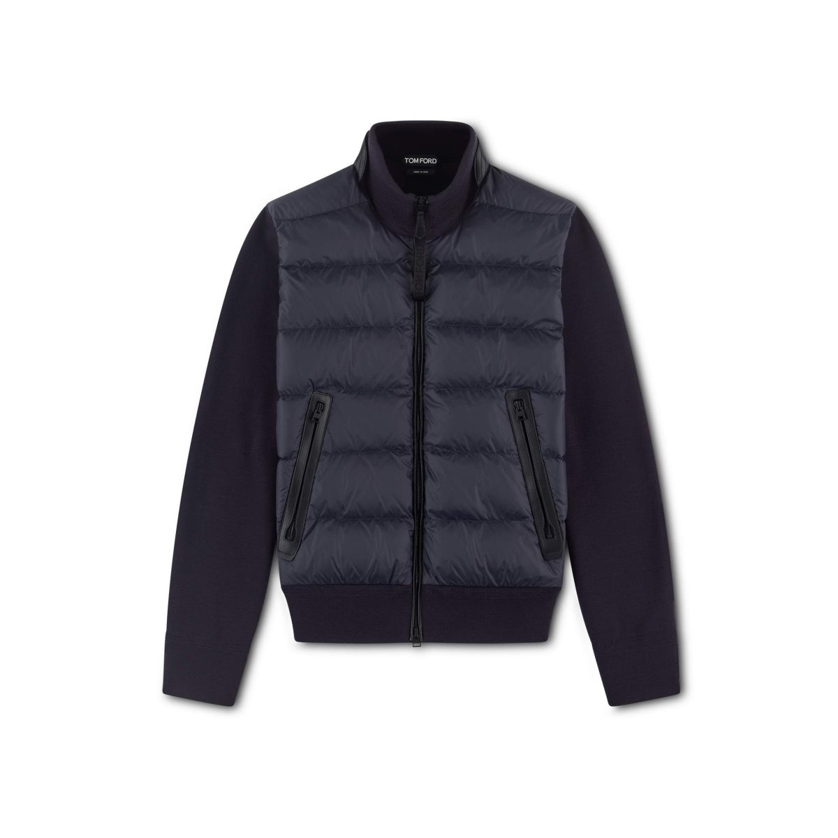 Tom Ford Nylon Down Front Merino Blouson Ytterkläder Herr Marinblå | 740YATSRZ