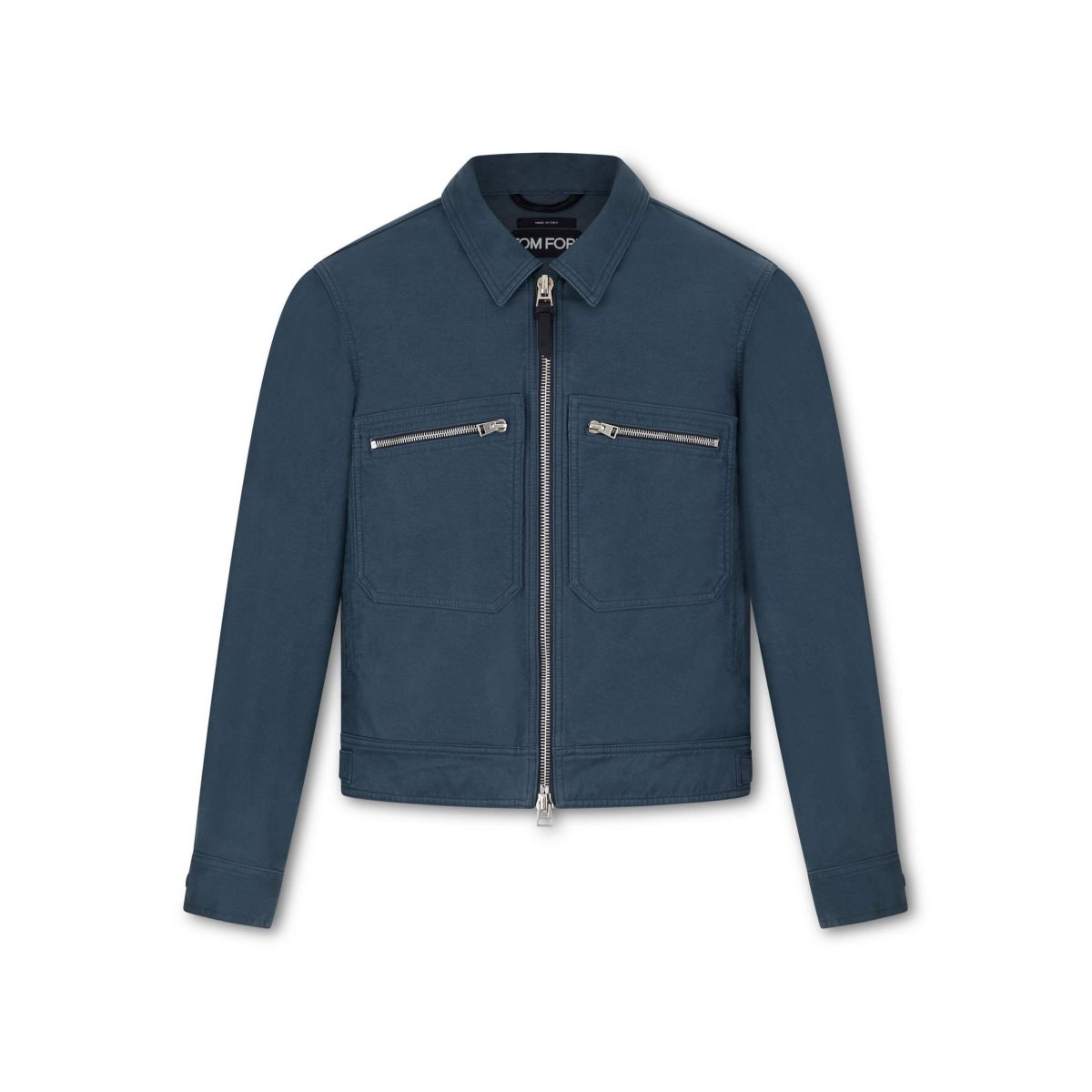 Tom Ford Organic Bomull Moleskin Zip Blouson Ytterkläder Herr Blå | 139KQXDZL