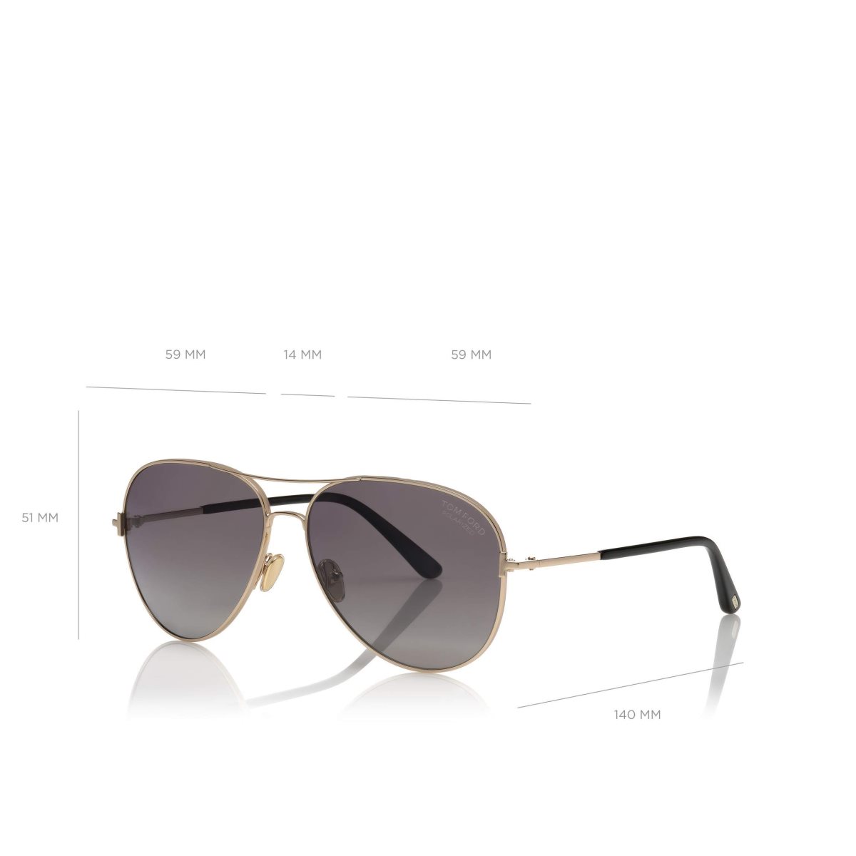 Tom Ford Polarized Clark Solglasögon Herr Rosa Guld | 091EULMPK