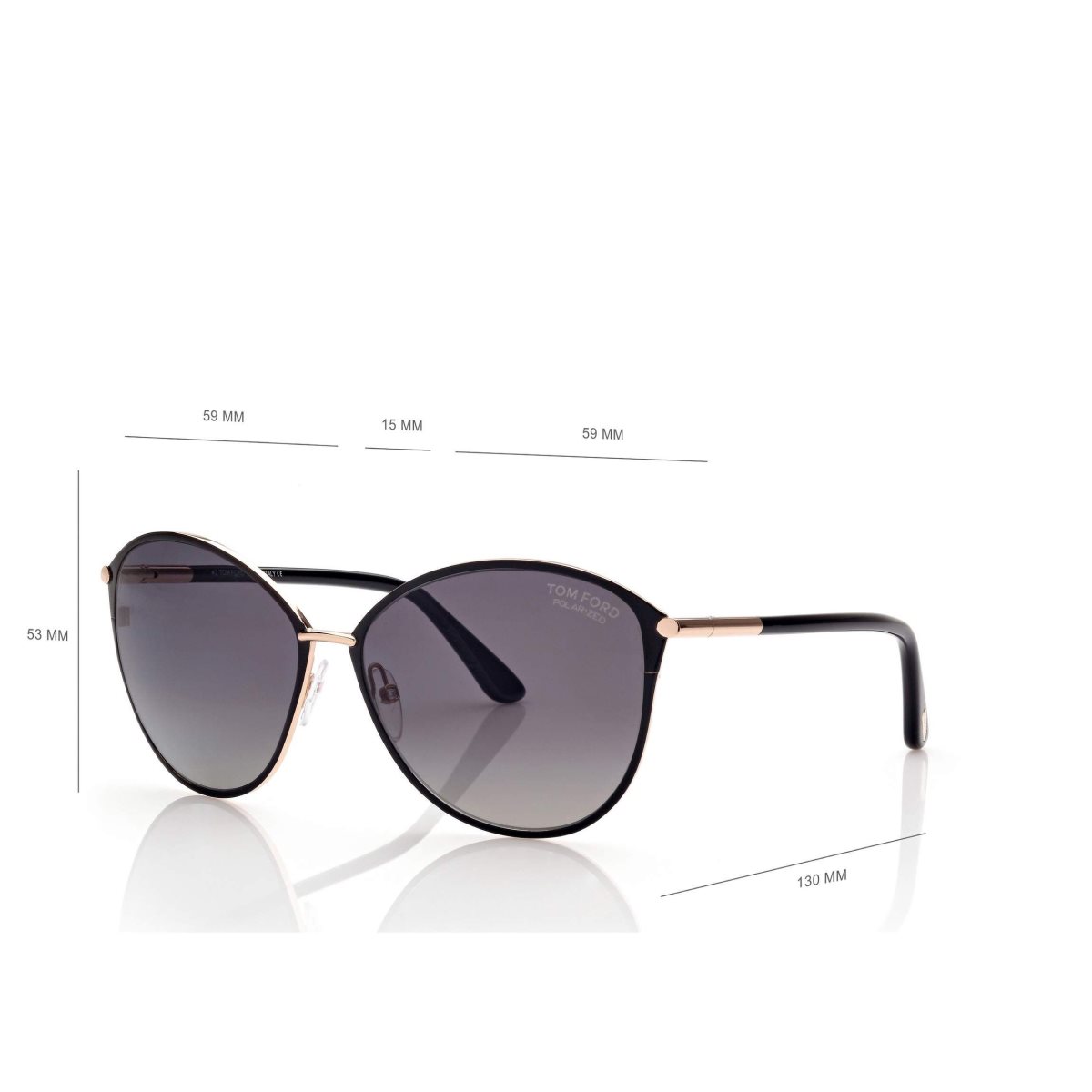 Tom Ford Polarized Penelope Solglasögon Dam Rosa Guld | 963SJQTWK