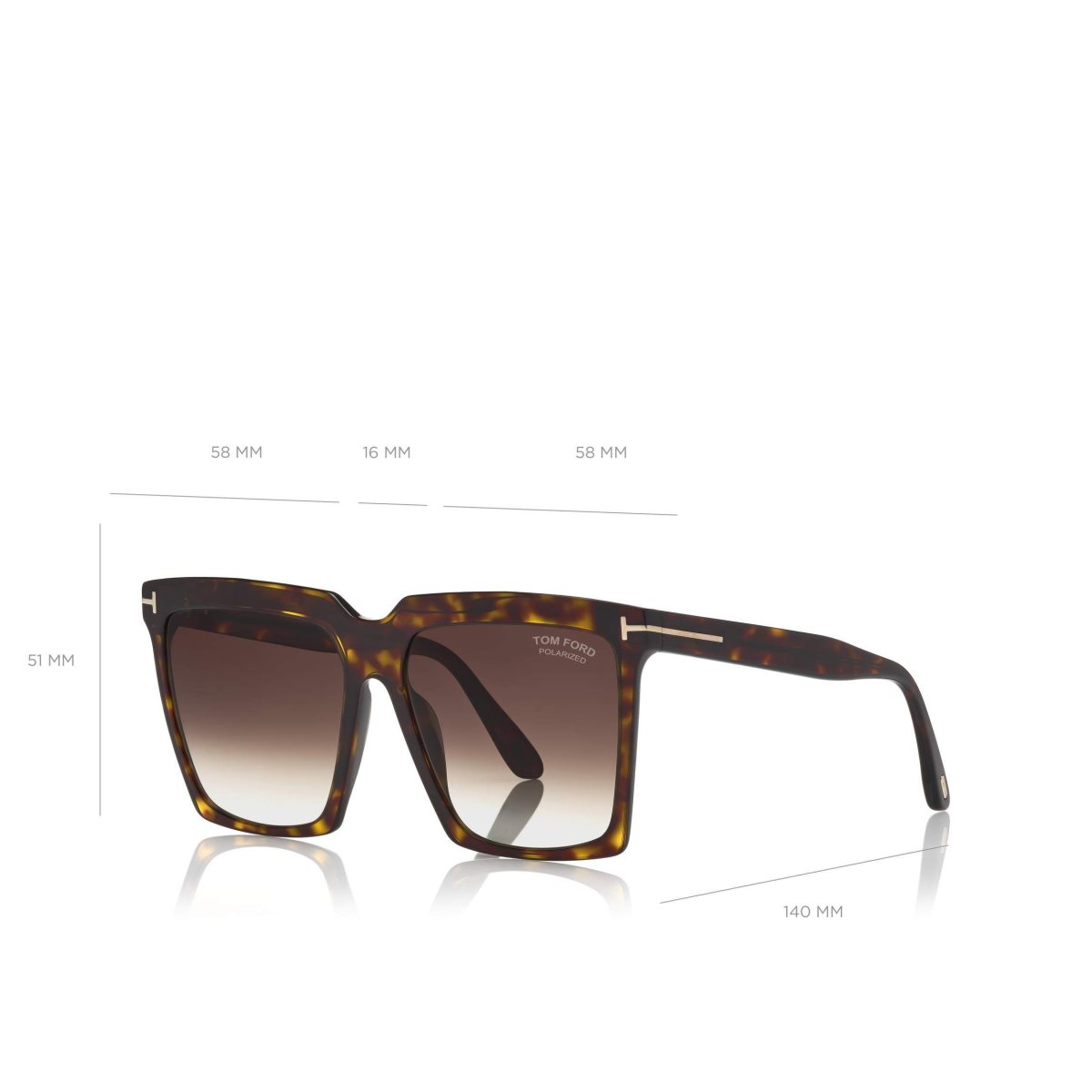 Tom Ford Polarized Sabrina Solglasögon Dam Mörk | 950QGSFKR