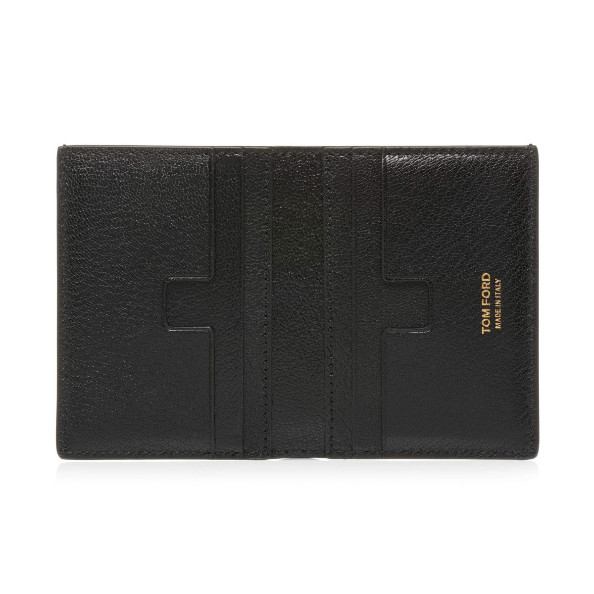 Tom Ford Polished Goat Folding Cardholder Liten Plånbok Herr Svarta | 584ZCLGUB