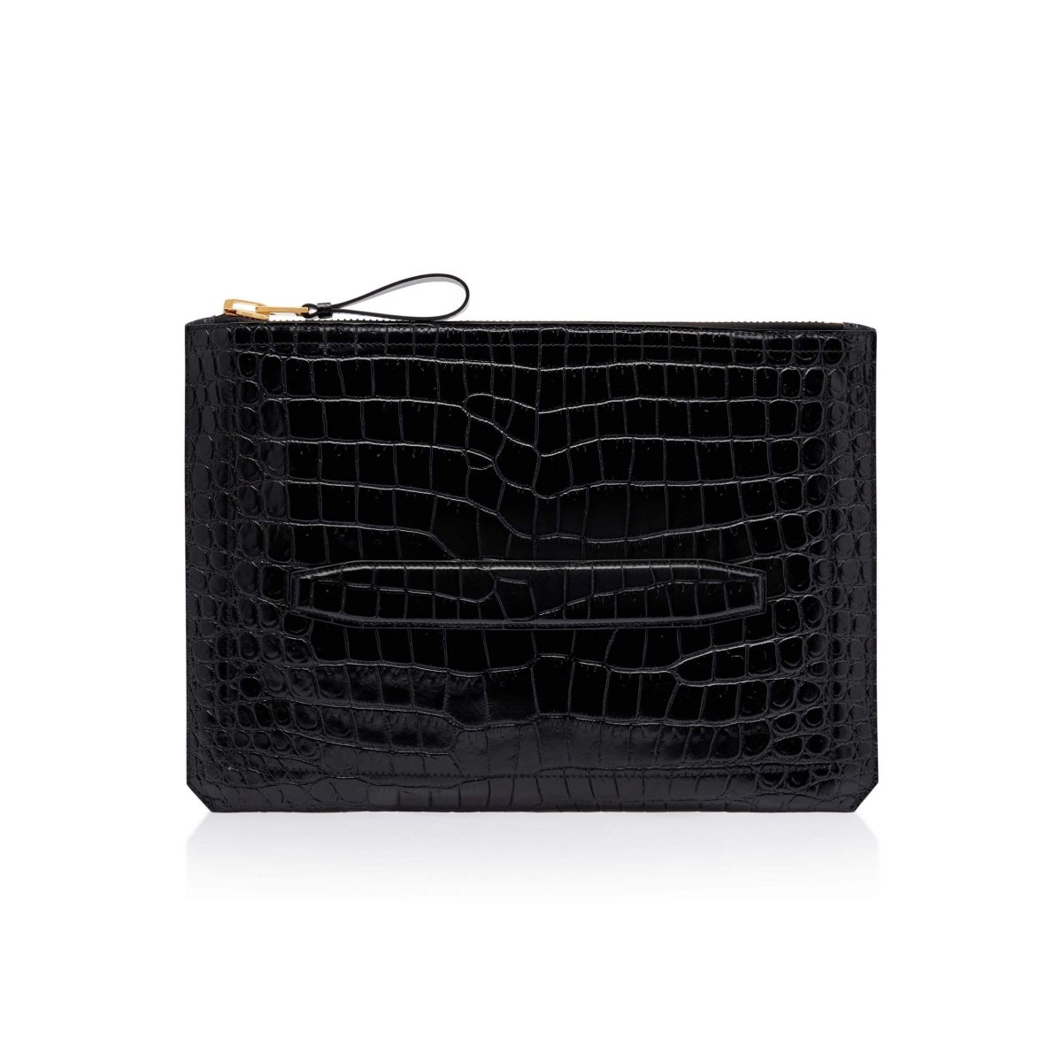 Tom Ford Printed Alligator Buckley Handle Portfolio Portfölj Herr Svarta | 861HVXWZU