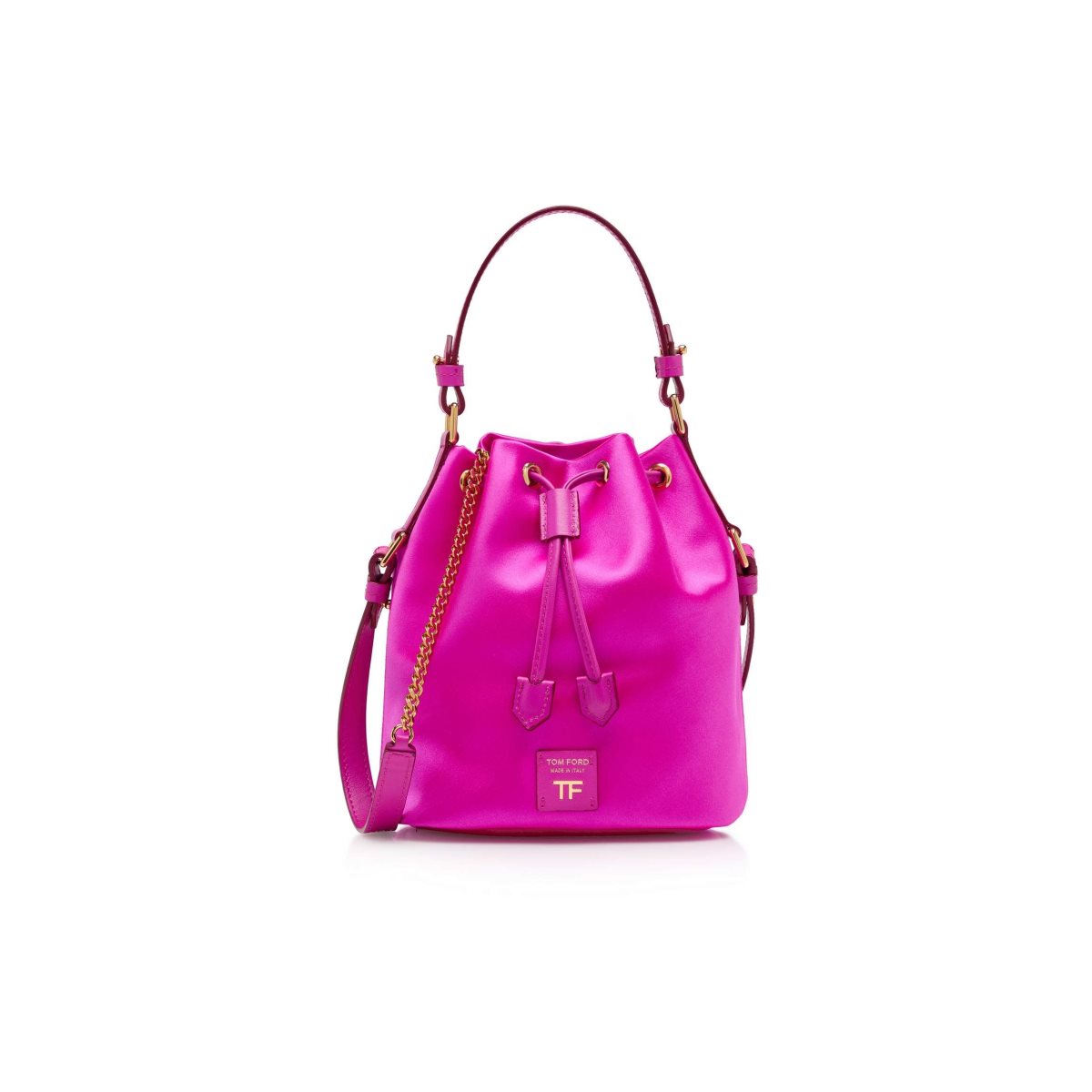 Tom Ford Satin Disco Small Bucket On Chain Crossbody Väska Dam Rosa | 329DHIZNW