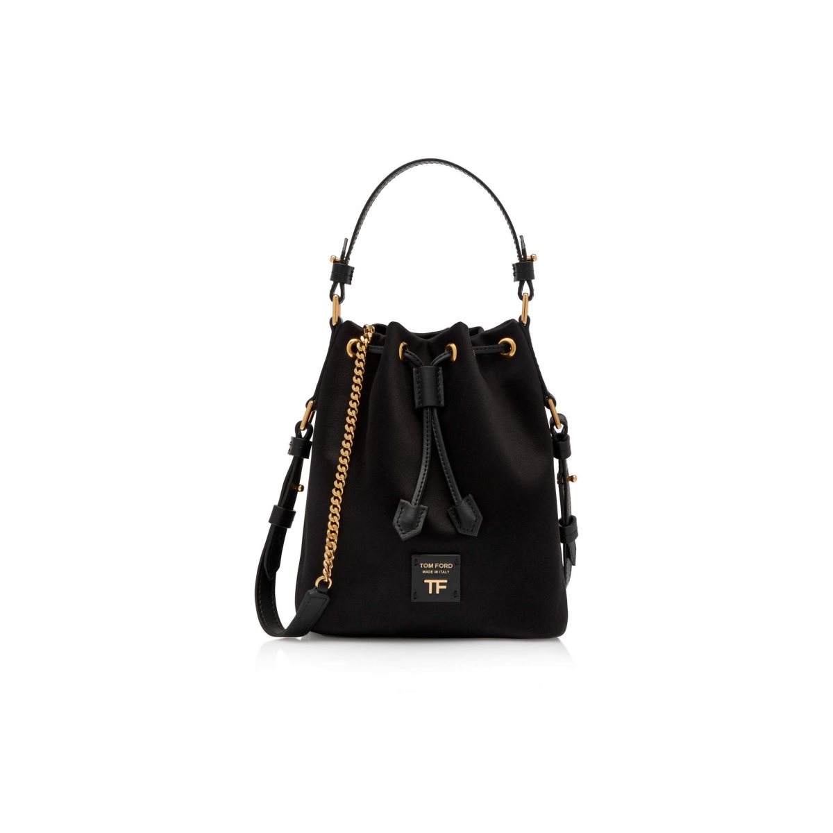 Tom Ford Satin Disco Small Bucket On Chain Axelväska Dam Svarta | 796HLWTDO