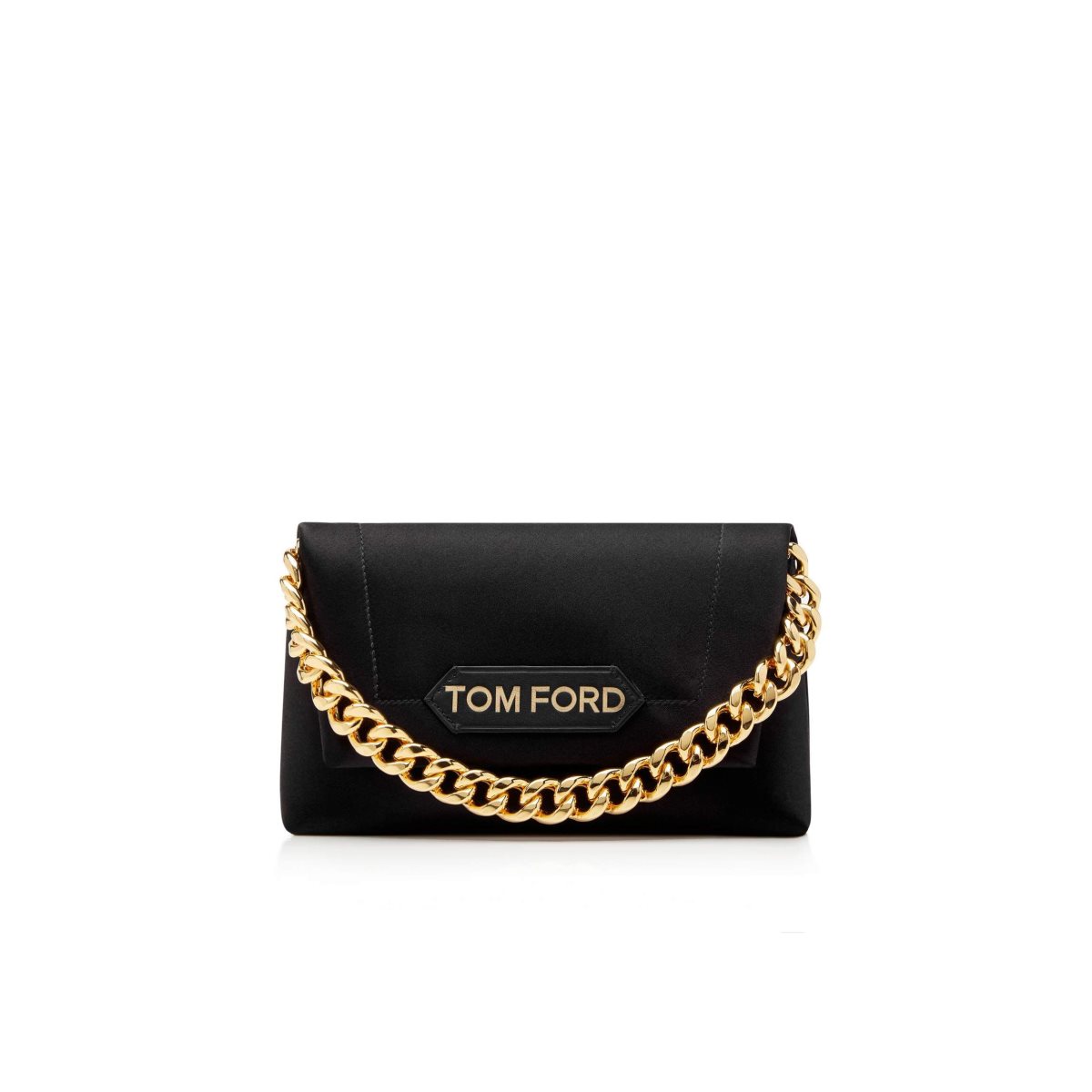 Tom Ford Satin Label Clutch Väska Dam Svarta | 368ATFXYN