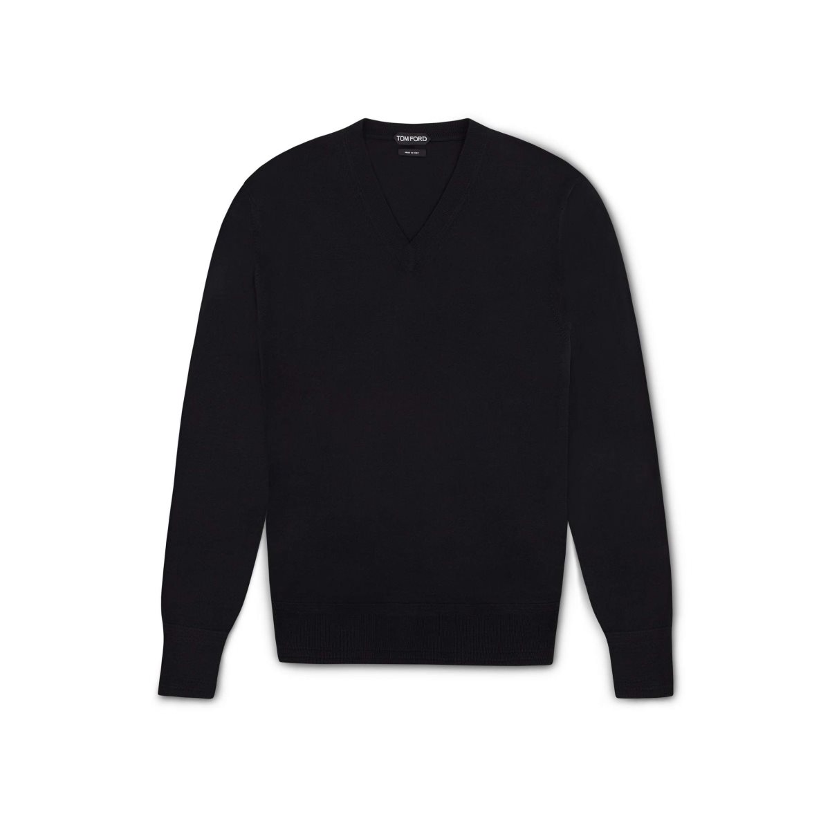 Tom Ford Seamless Merino V-neck Stickat Herr Svarta | 289DZRLXY