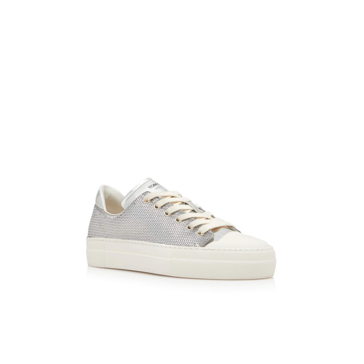 Tom Ford Sequin Embroidery City Low Tops Sneakers Dam Silver | 075NHRAQX