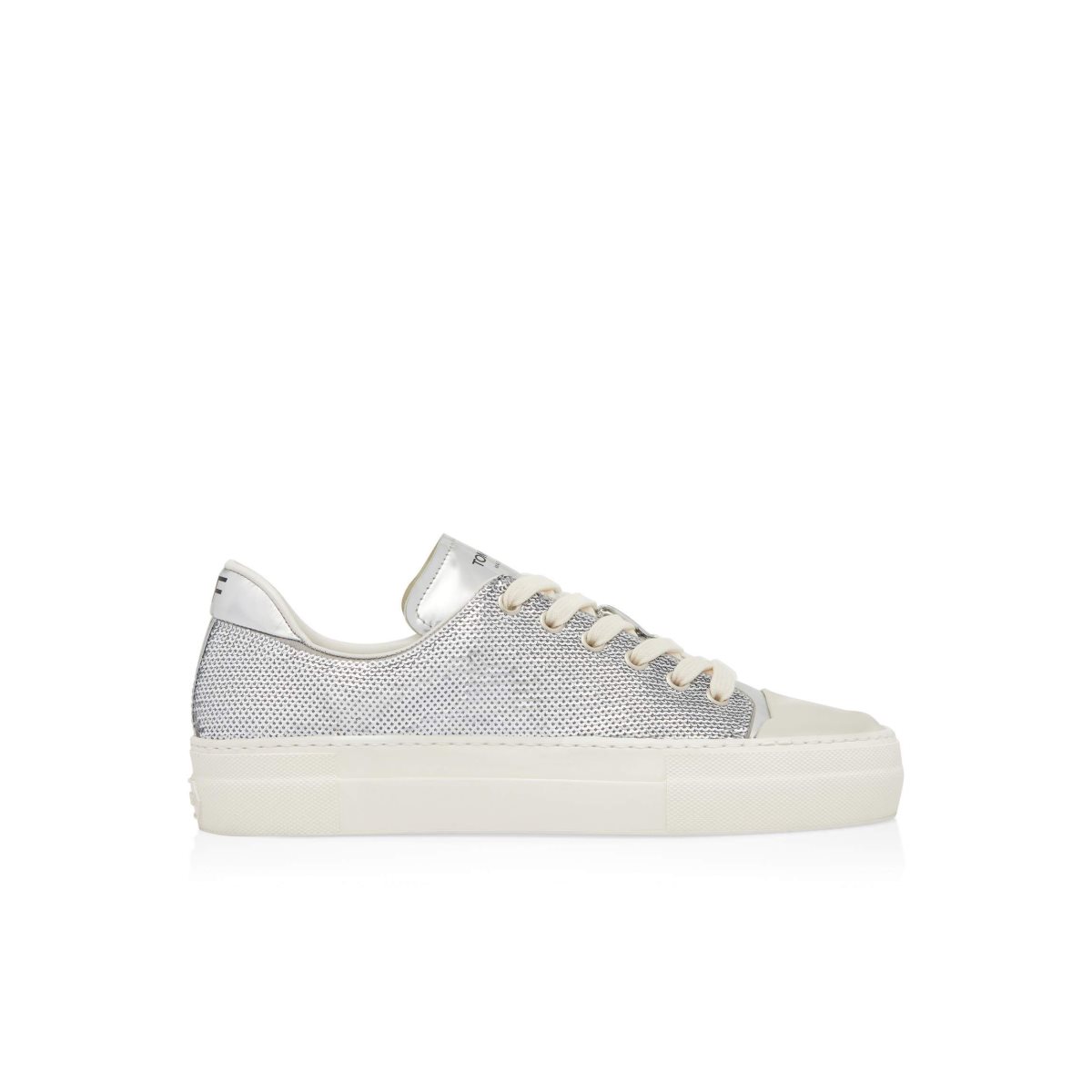 Tom Ford Sequin Embroidery City Low Tops Sneakers Dam Silver | 075NHRAQX