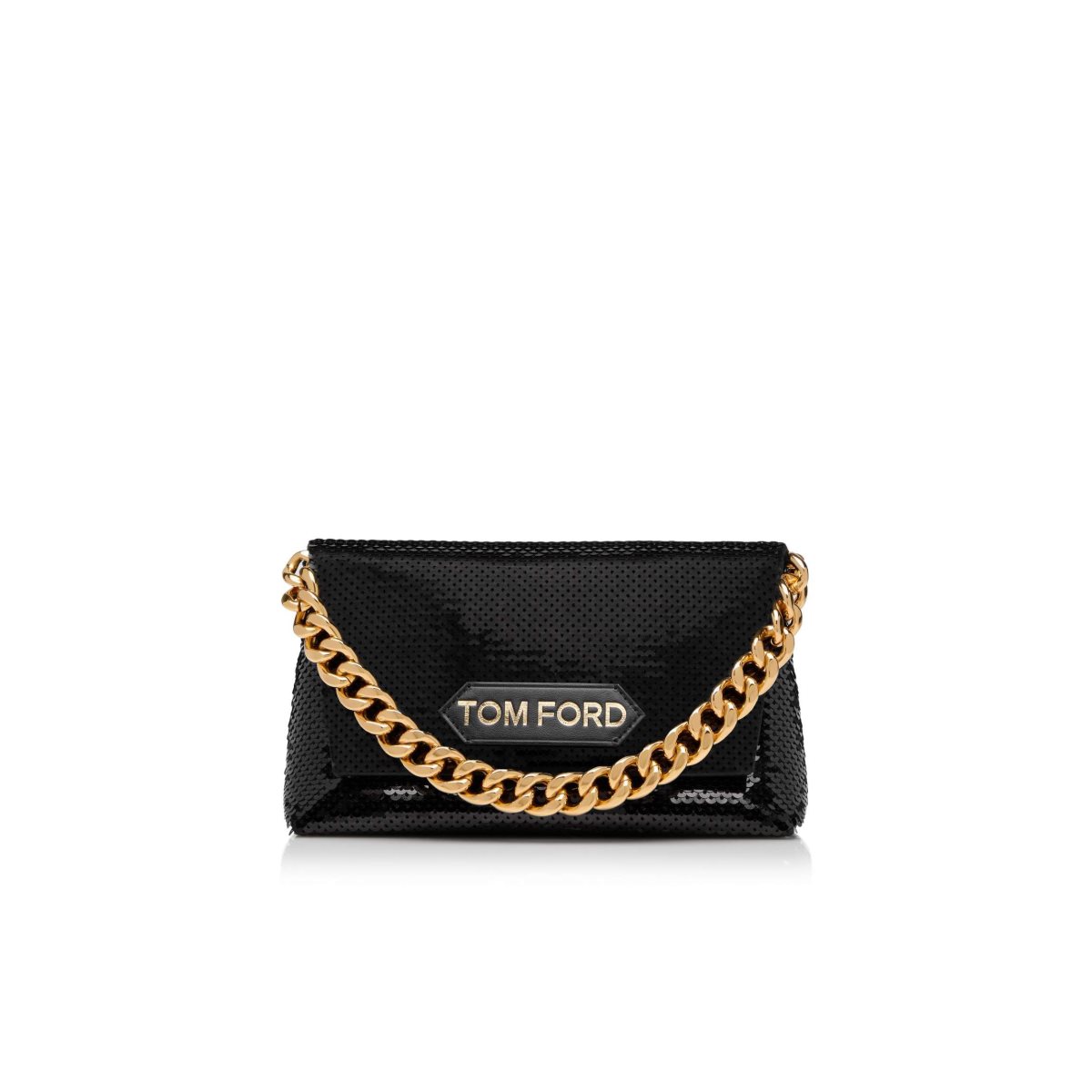 Tom Ford Sequin Embroidery Label Clutch Väska Dam Svarta | 827JKUAOC