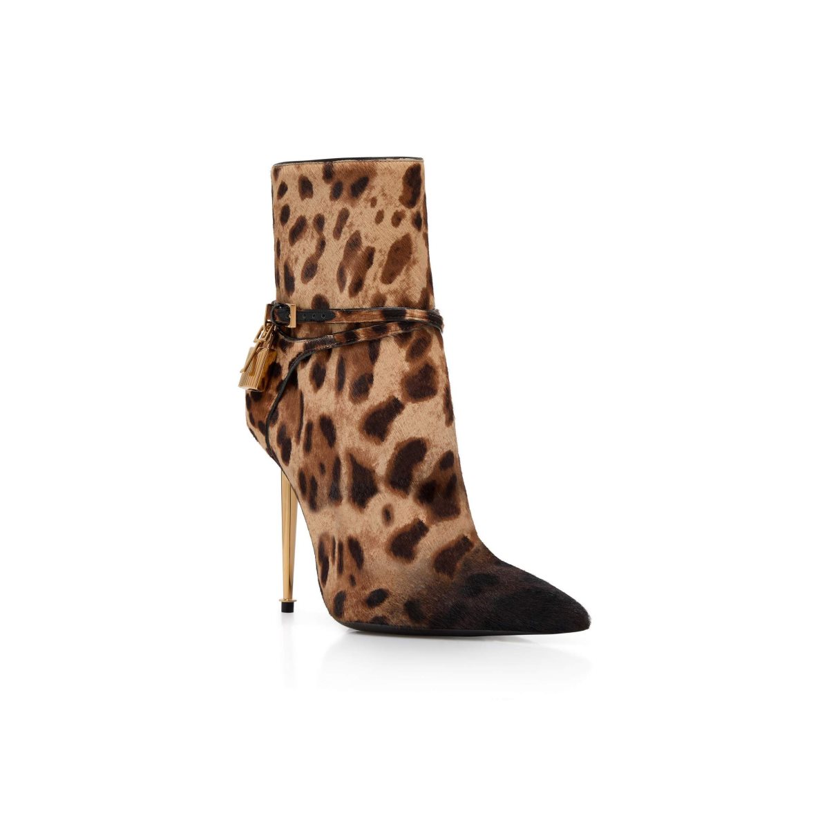 Tom Ford Shaded Hair Calf Animalier Padlock Stövlar Dam Bruna Svarta | 619QRBJGA