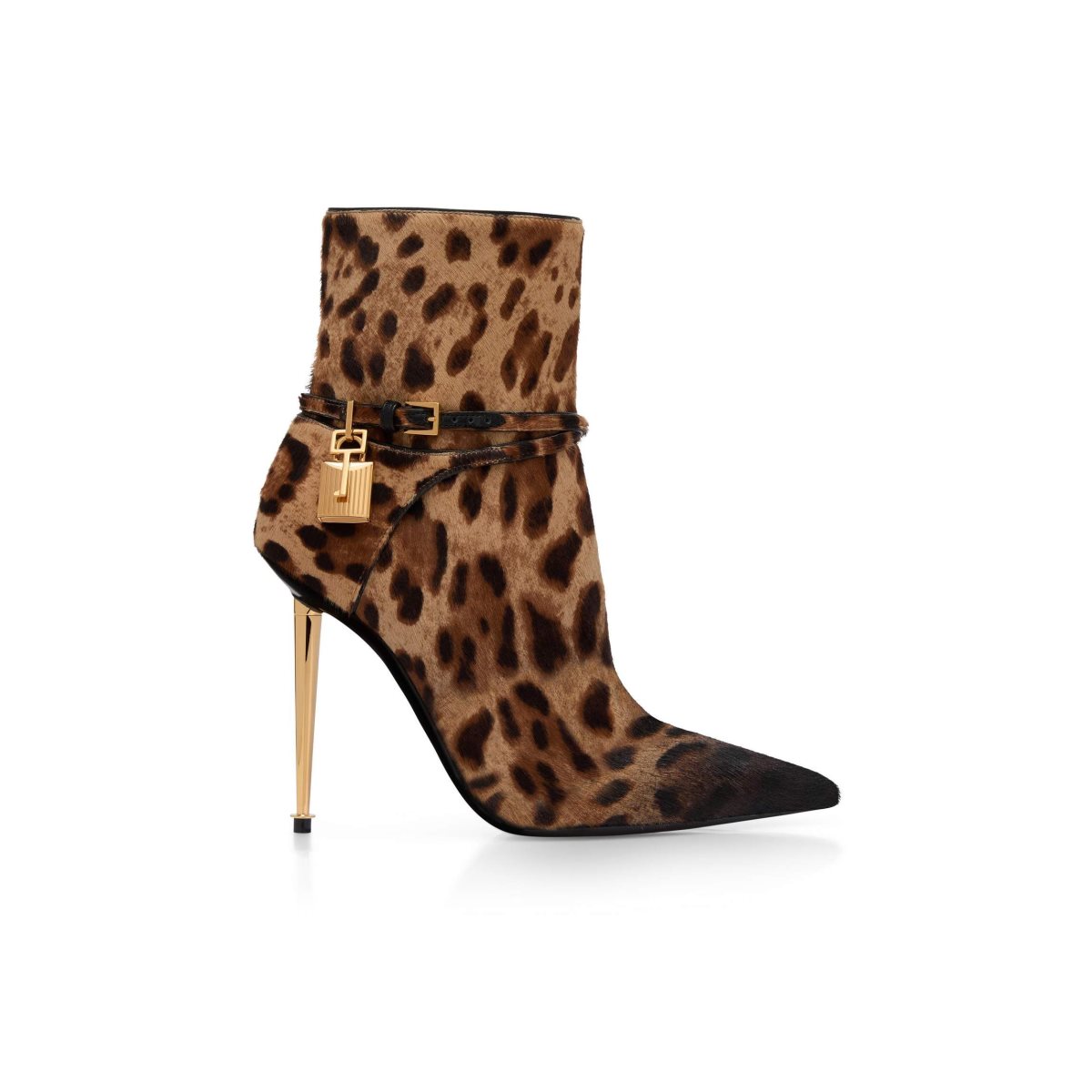 Tom Ford Shaded Hair Calf Animalier Padlock Stövlar Dam Bruna Svarta | 619QRBJGA