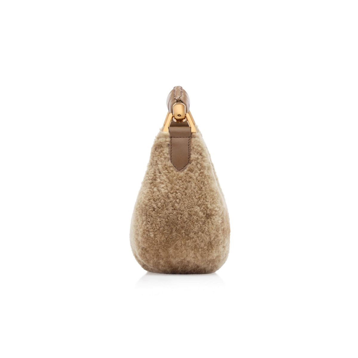 Tom Ford Shearling Bianca Mini Hobo Axelväska Dam Beige | 608ZQPYAO