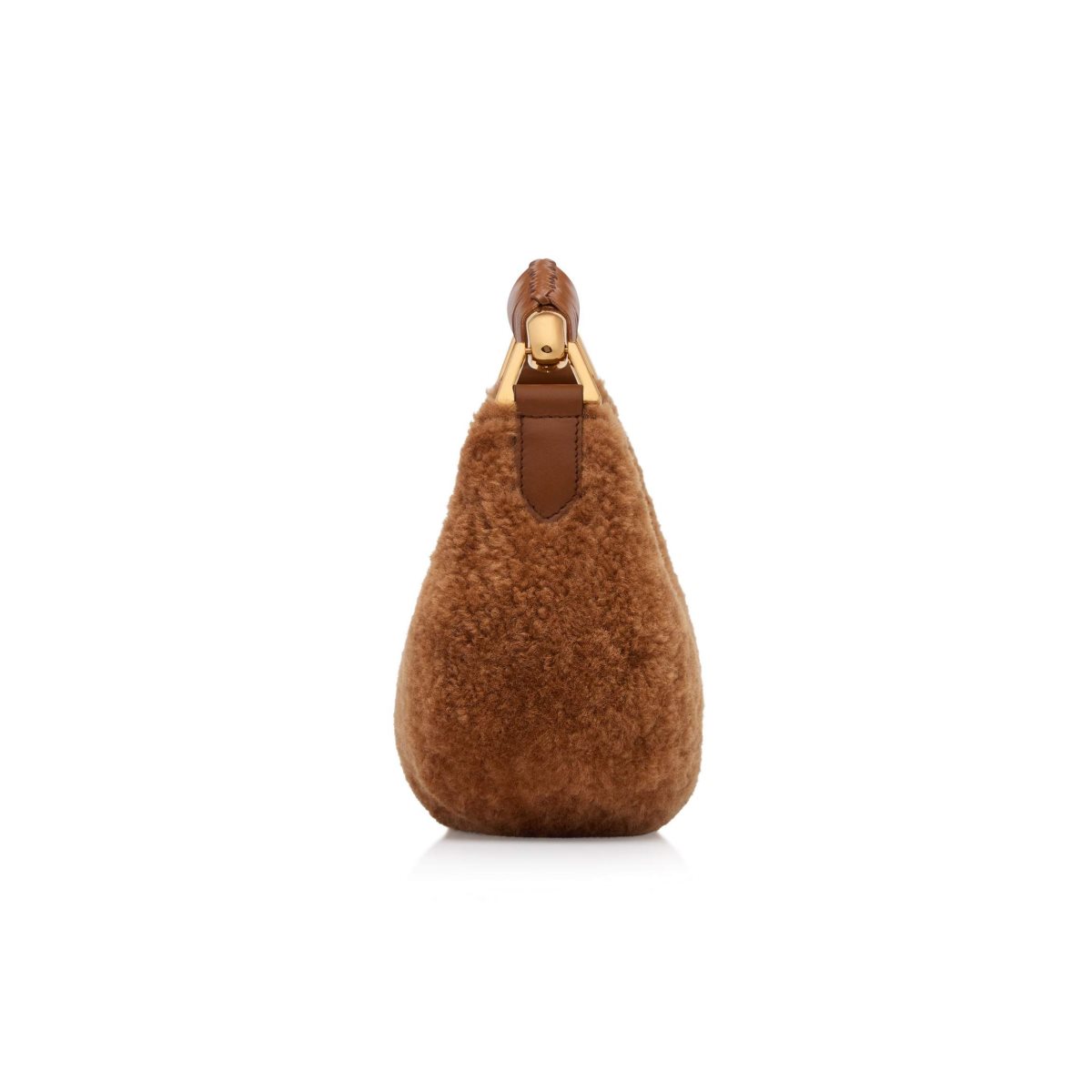 Tom Ford Shearling Bianca Mini Hobo Axelväska Dam Bruna | 753DEFRSQ