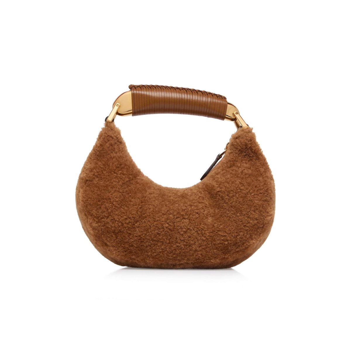 Tom Ford Shearling Bianca Mini Hobo Axelväska Dam Bruna | 753DEFRSQ