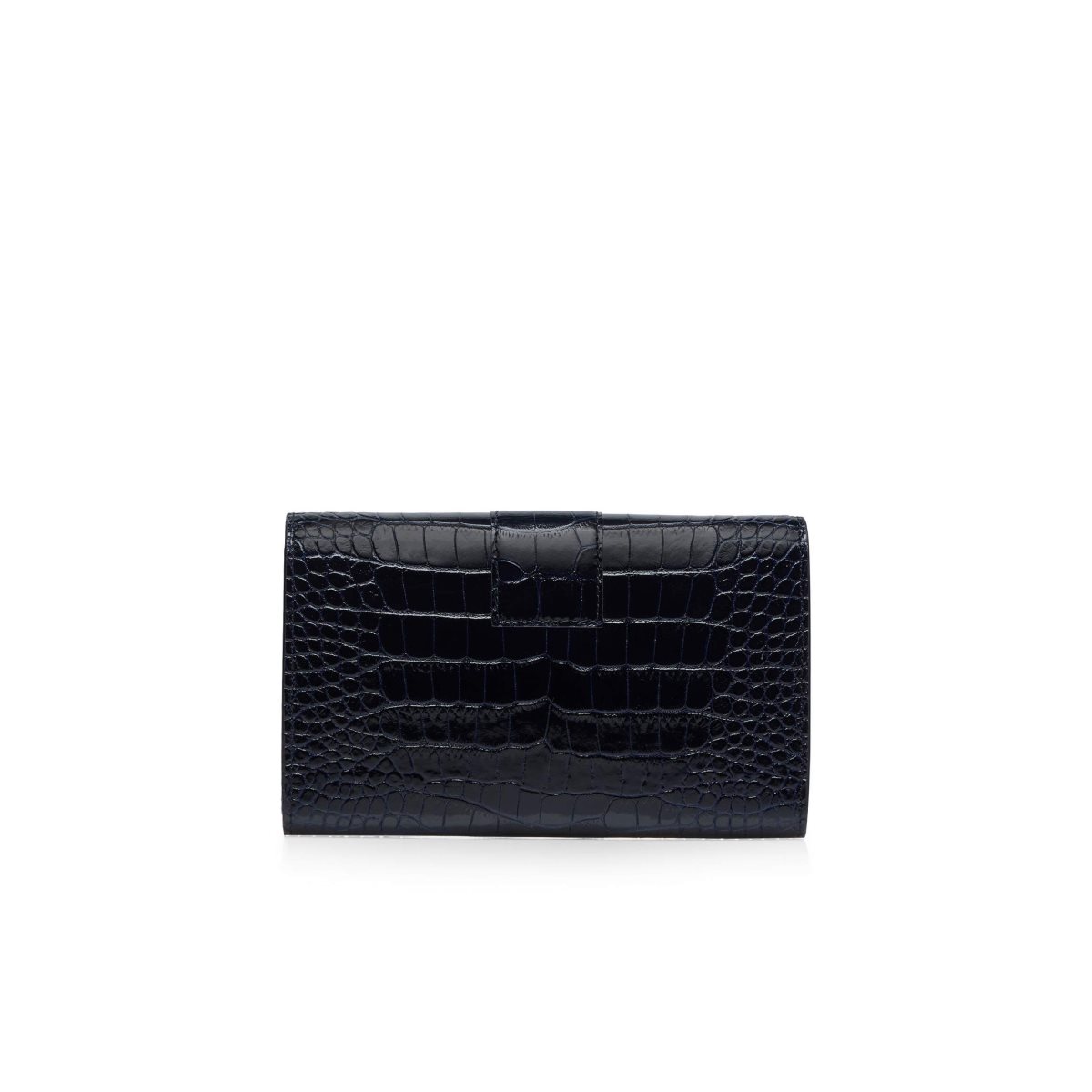 Tom Ford Shiny Stamped Crocodile Läder 001 Chain Wallet Liten Plånbok Dam Ink | 635HCKABQ