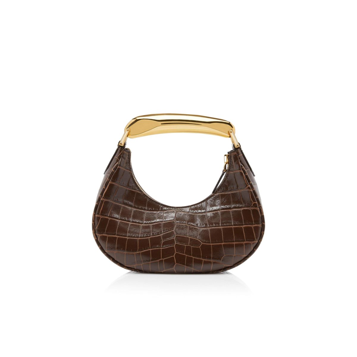 Tom Ford Shiny Stamped Crocodile Läder Bianca Mini Hobo Axelväska Dam Bruna | 369WUAMNF