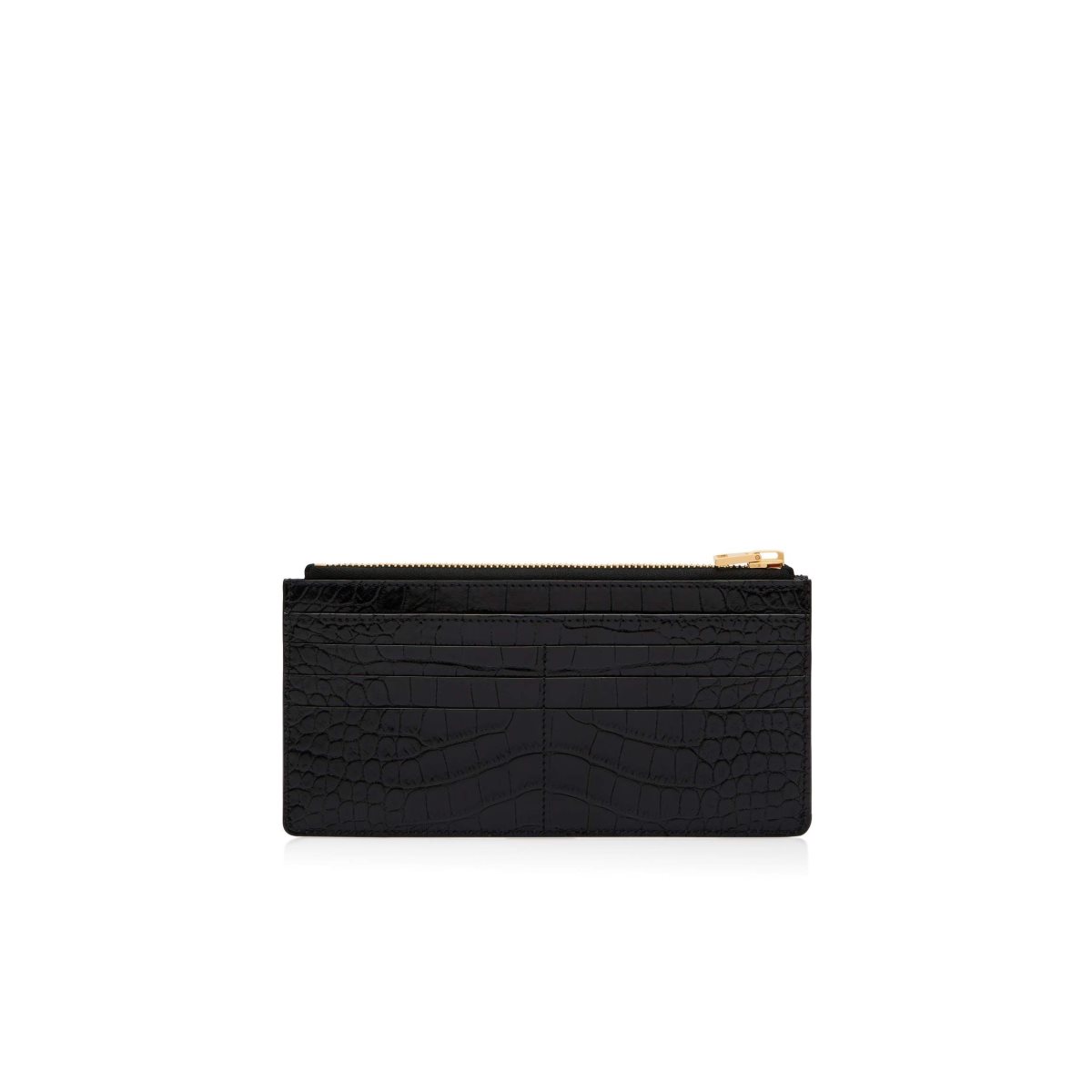 Tom Ford Shiny Stamped Crocodile Läder Klassiska Tf Multifunctional Wallet Liten Plånbok Dam Svarta | 093NRAVHB