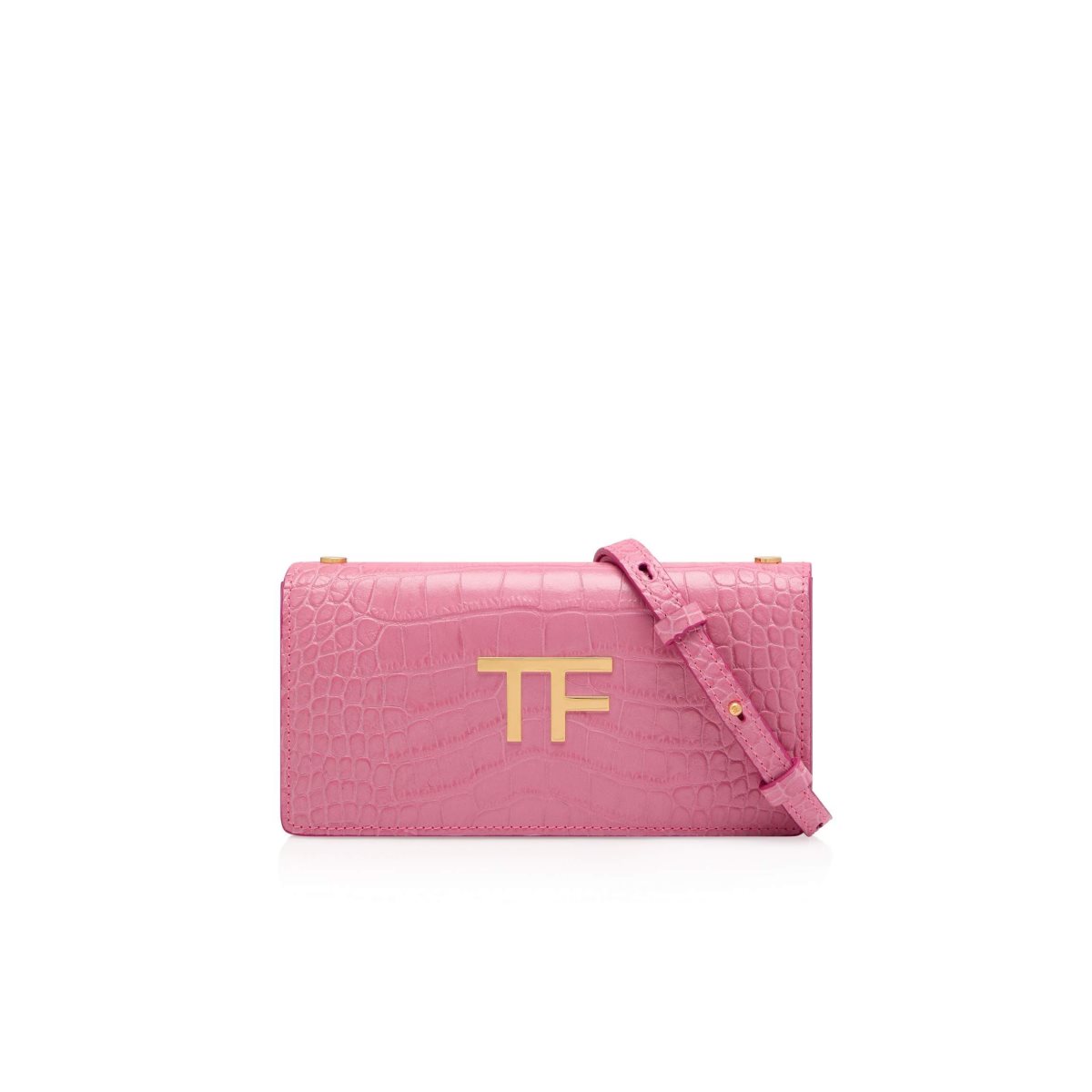 Tom Ford Shiny Stamped Crocodile Läder Tf Crossbody Väska Dam Rosa | 897CADVXR