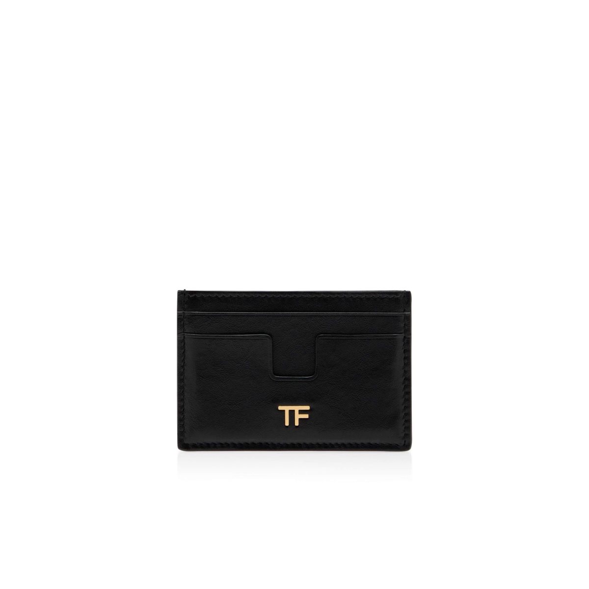 Tom Ford Shiny Textured Läder Klassiska Tf Card Holder Liten Plånbok Dam Svarta | 897RTIXQC