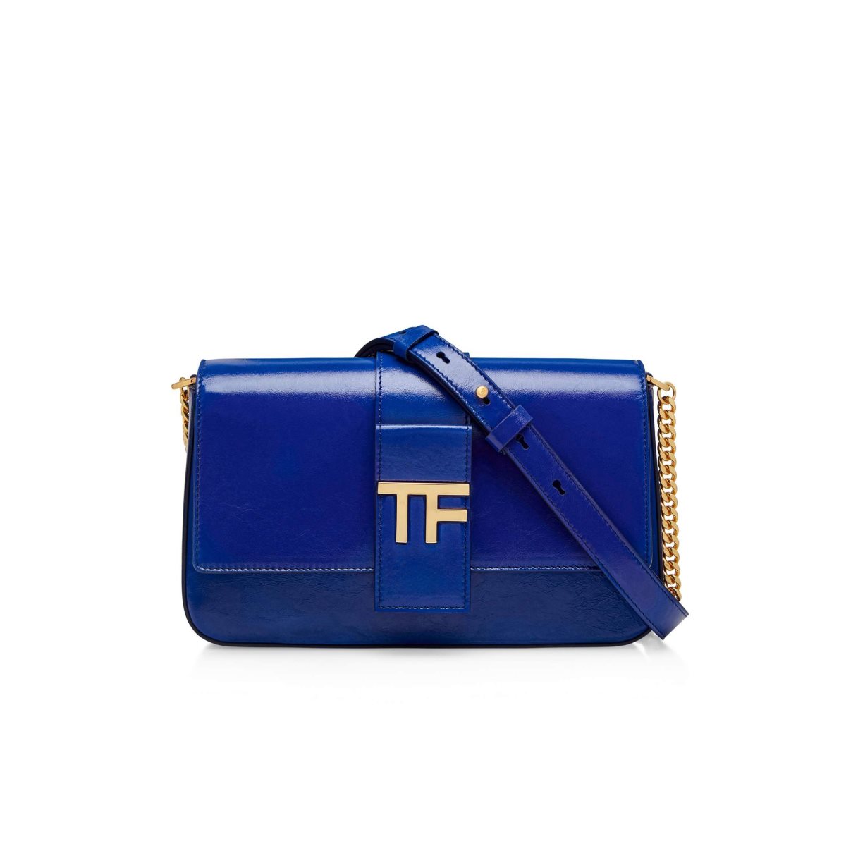 Tom Ford Shiny Textured Läder Tf Chain Crossbody Väska Dam Ocean | 759MRYAXZ