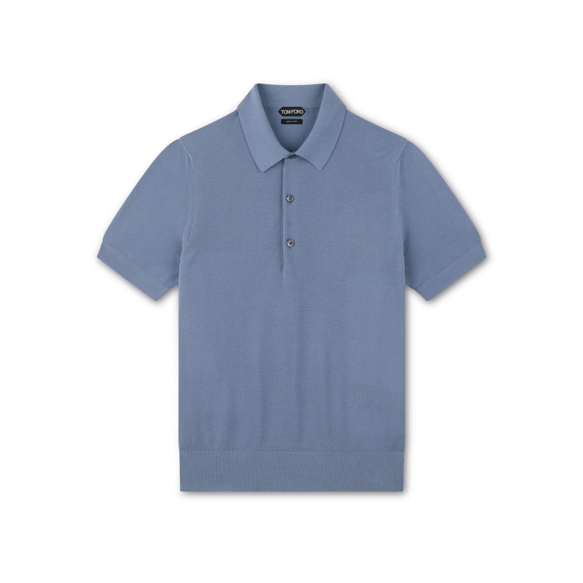 Tom Ford Silk Bomull Piquet Polo Stickat Herr Blå | 578JEIHGU