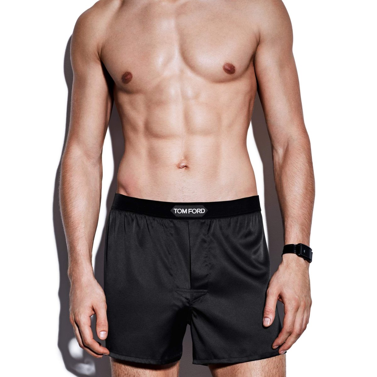 Tom Ford Silk Boxer Kalsonger Herr Svarta | 091BQNVLS