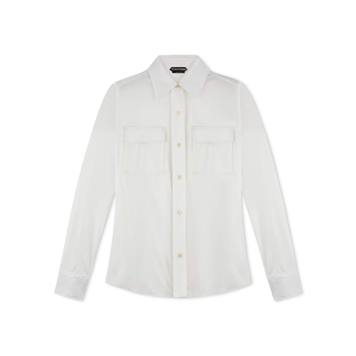 Tom Ford Slick Jersey Relaxed Fit Shirt Blast Dam Chalk | 960HCUKBW