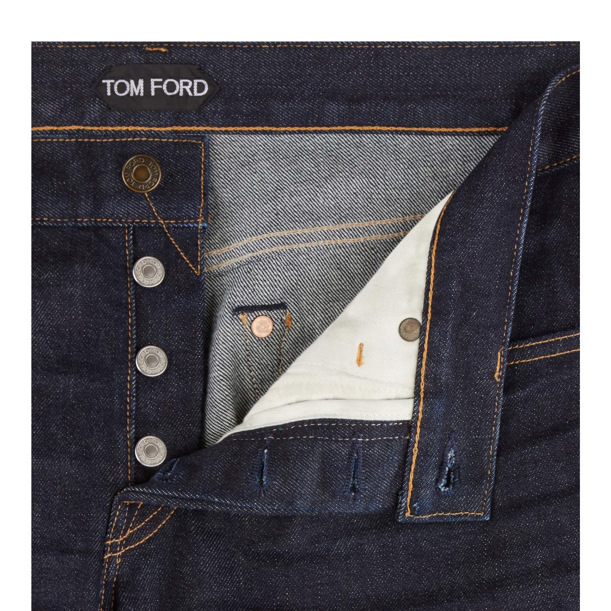 Tom Ford Slim Fit Stretch Japanese Selvedge Jeans Herr Marinblå | 263MJLOVZ