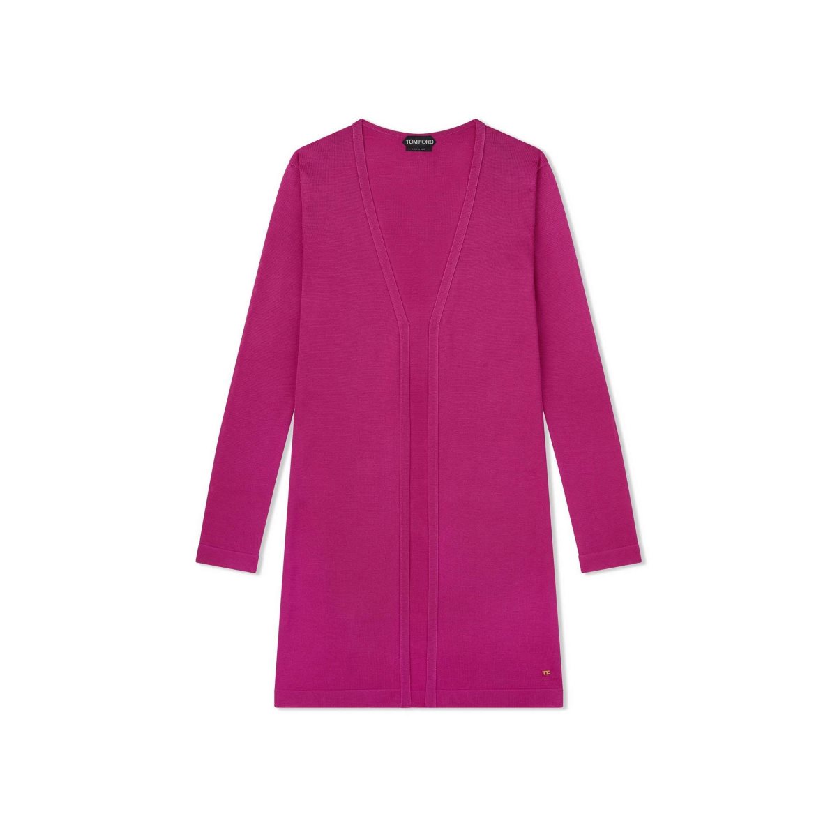 Tom Ford Slinky Viscose Long Cardigan Stickat Dam Fuschia | 312QGPAWJ